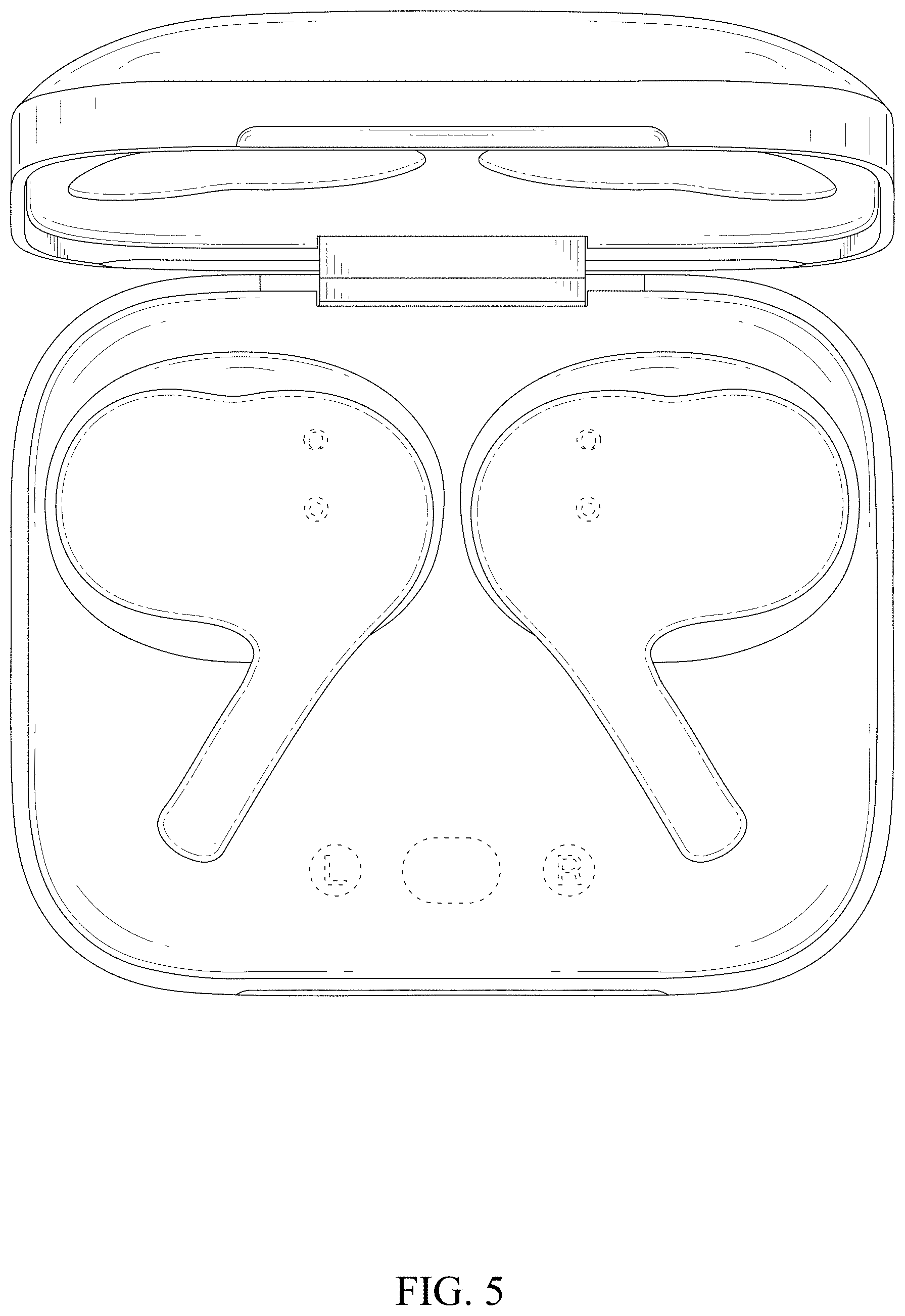 Patent USD1001068 Figure 5 – Charging case for earphones