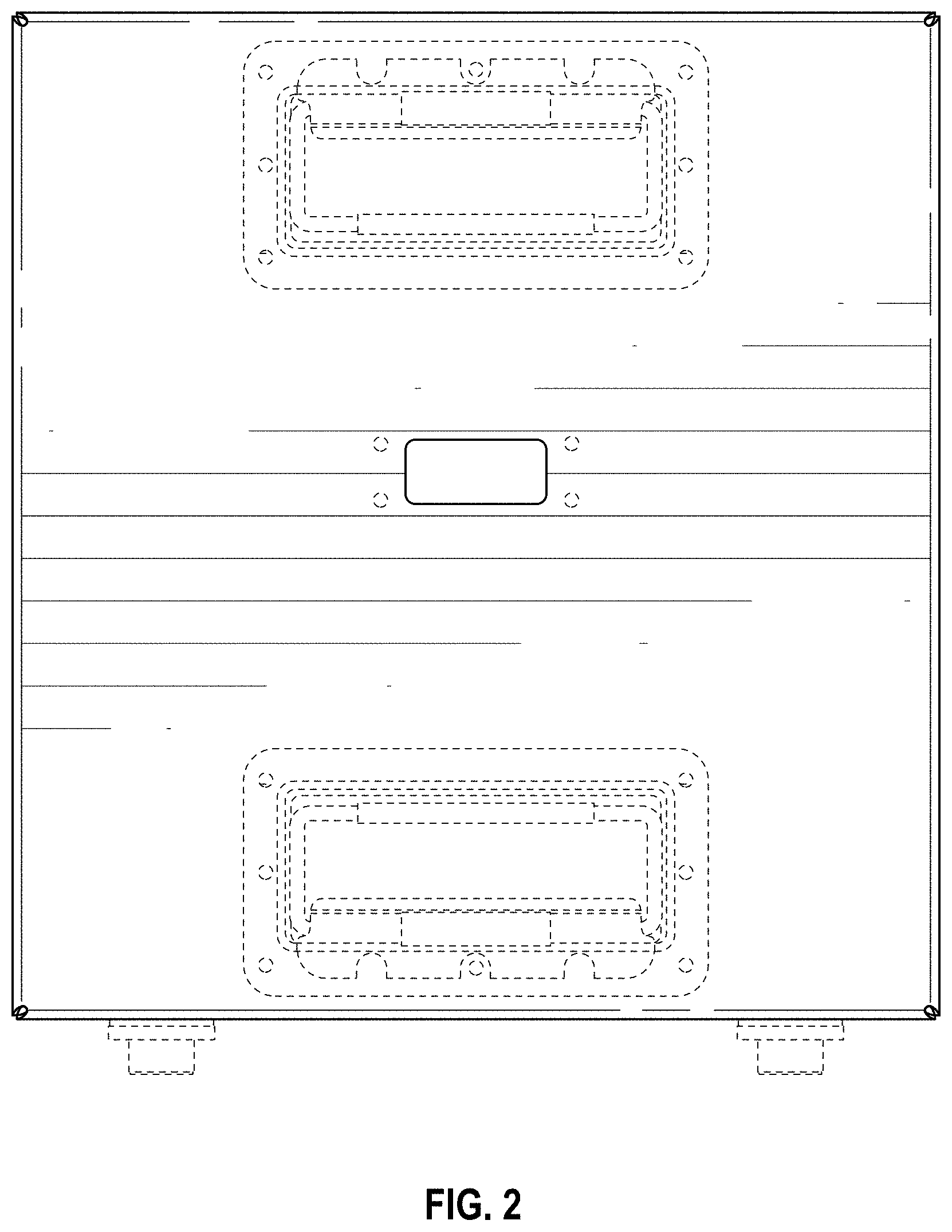 Patent USD1001070 Figure 2 – Golf cart battery with aperture therethrough