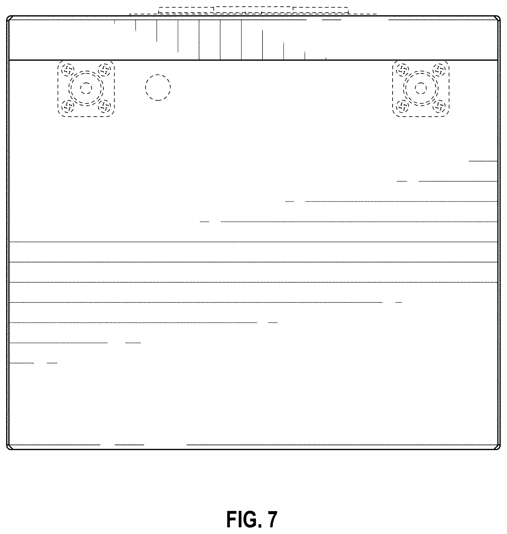 Patent USD1001070 Figure 7 – Golf cart battery with aperture therethrough