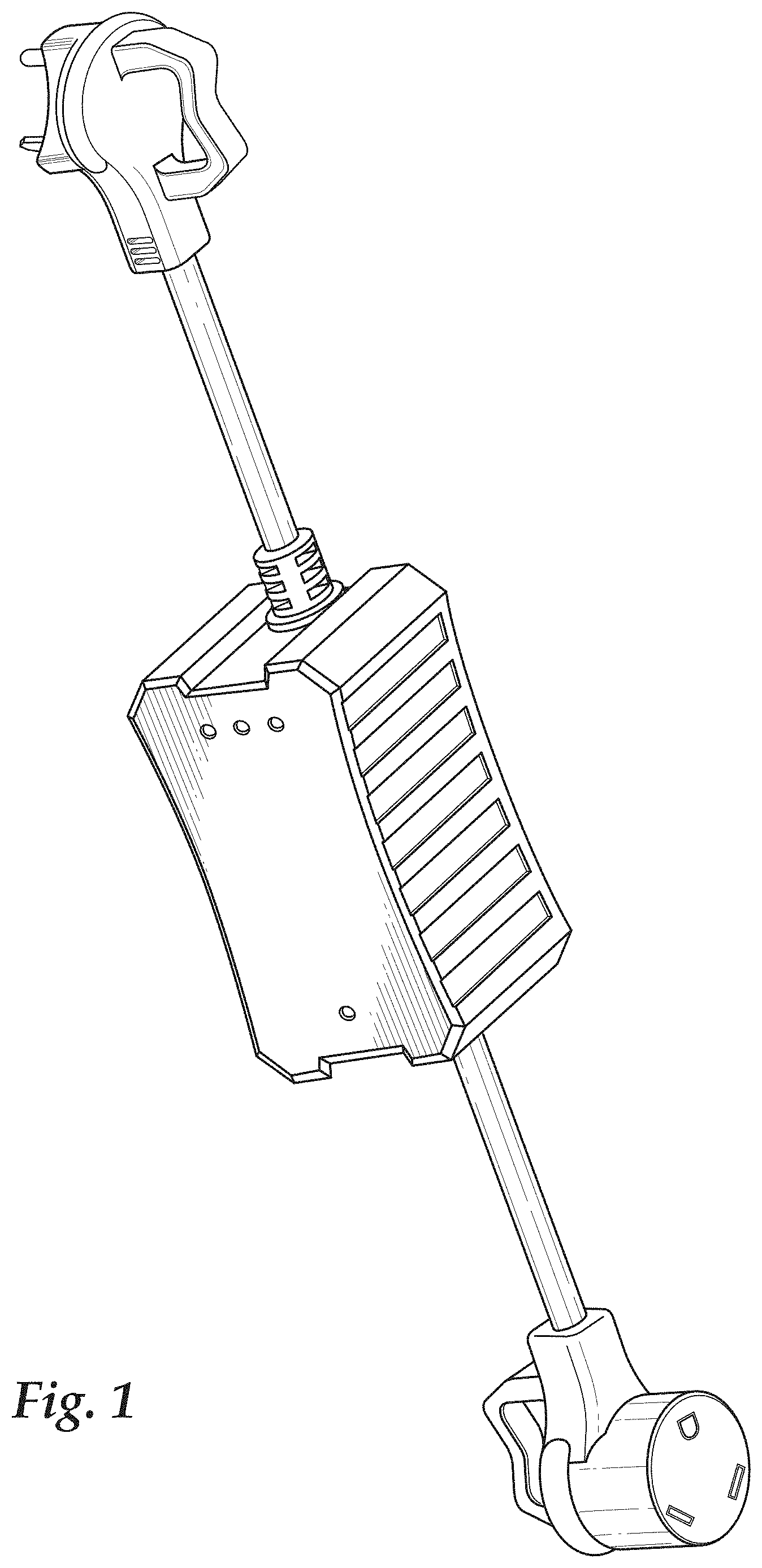 Patent USD1001078 Figure 1 – Combined circuit analyzer with surge protection and grip handles