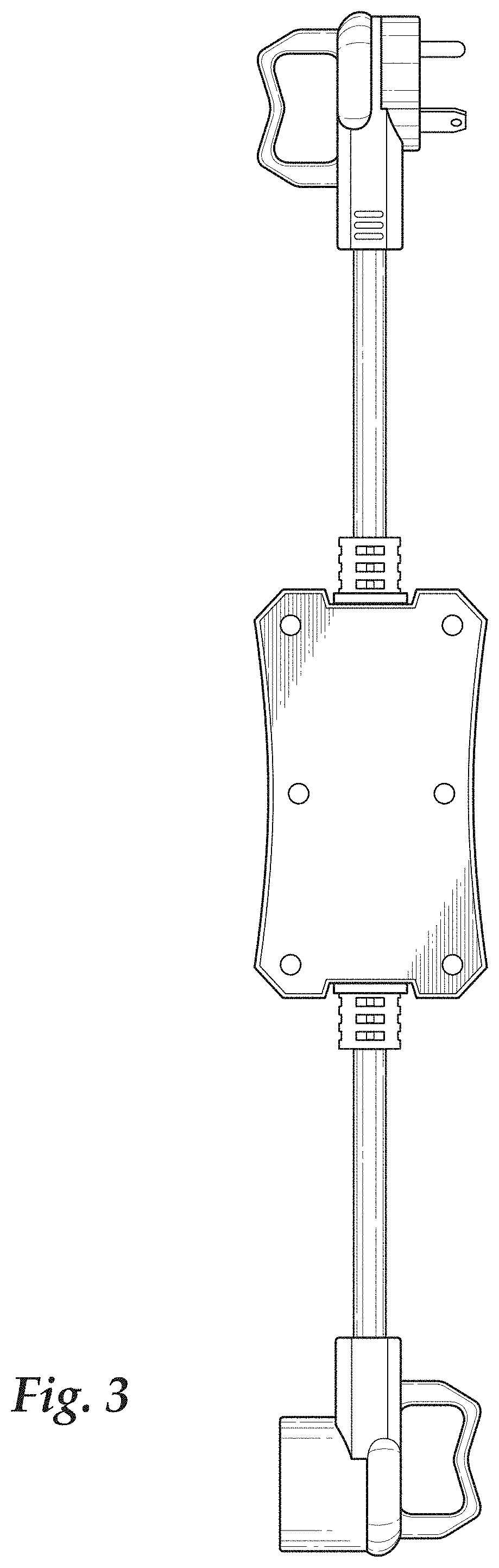 Patent USD1001078 Figure 3 – Combined circuit analyzer with surge protection and grip handles