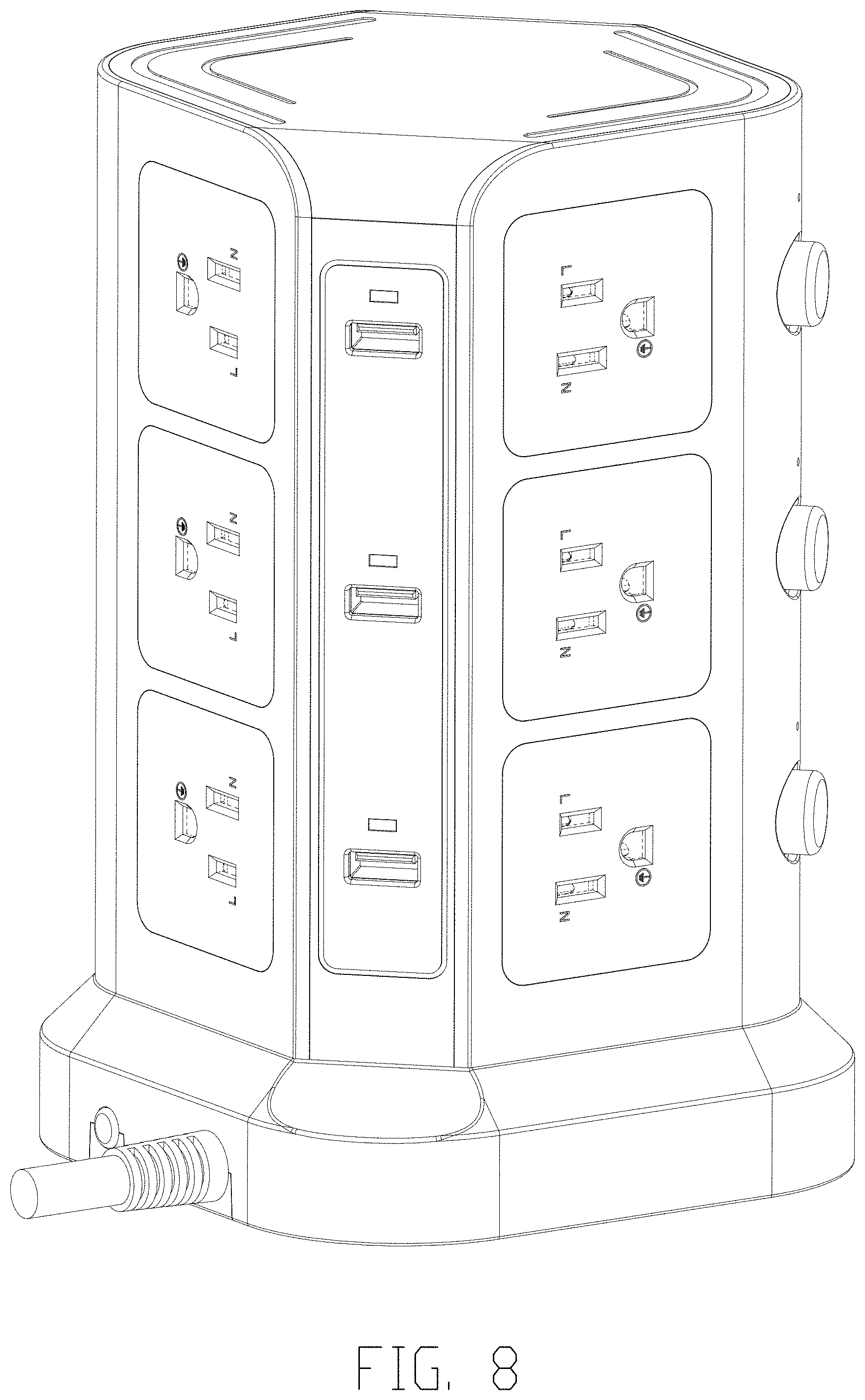 Patent USD1001079 Figure 8 – Charging socket