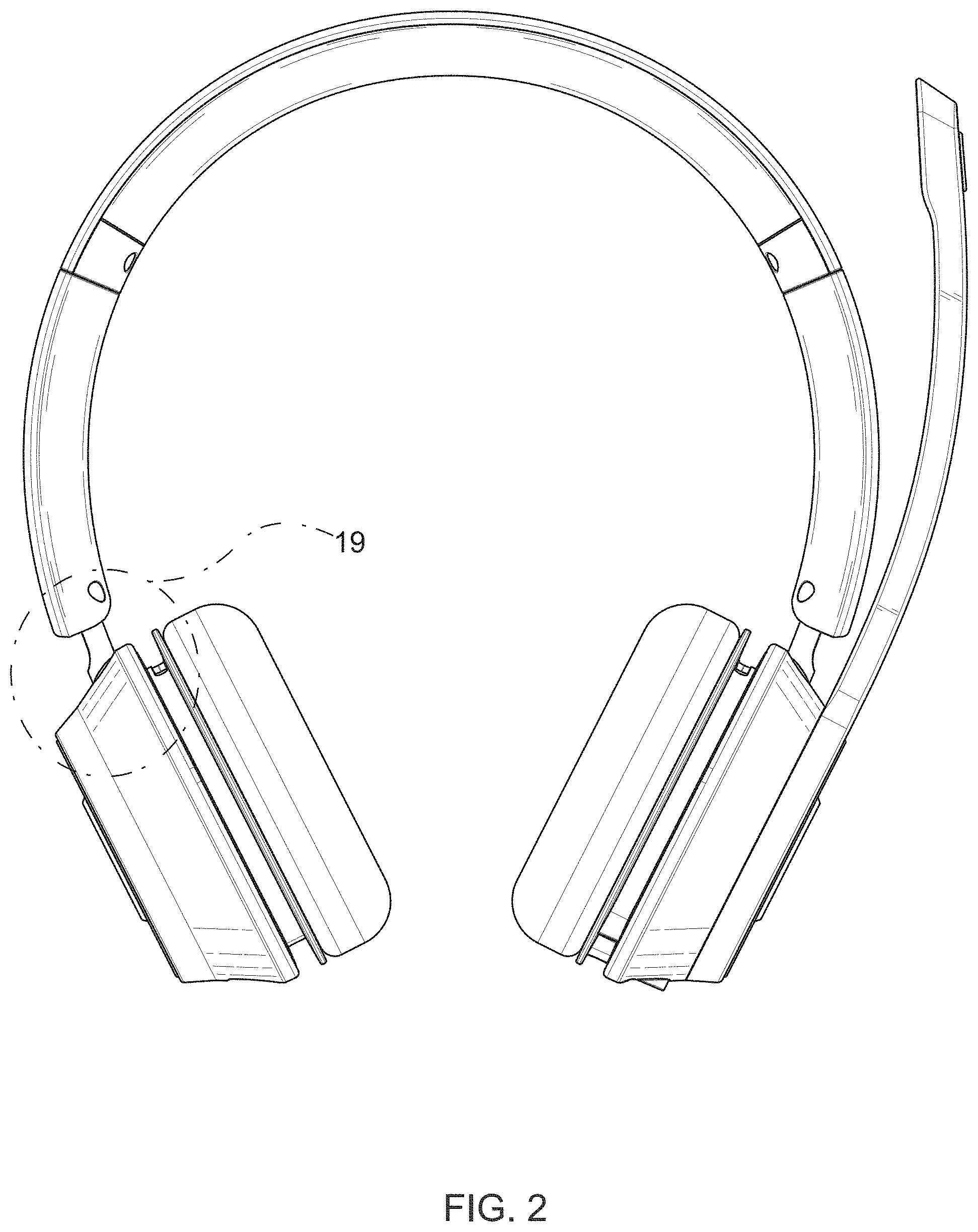 Patent USD1001096 Figure 2 – Headphone and stand assembly