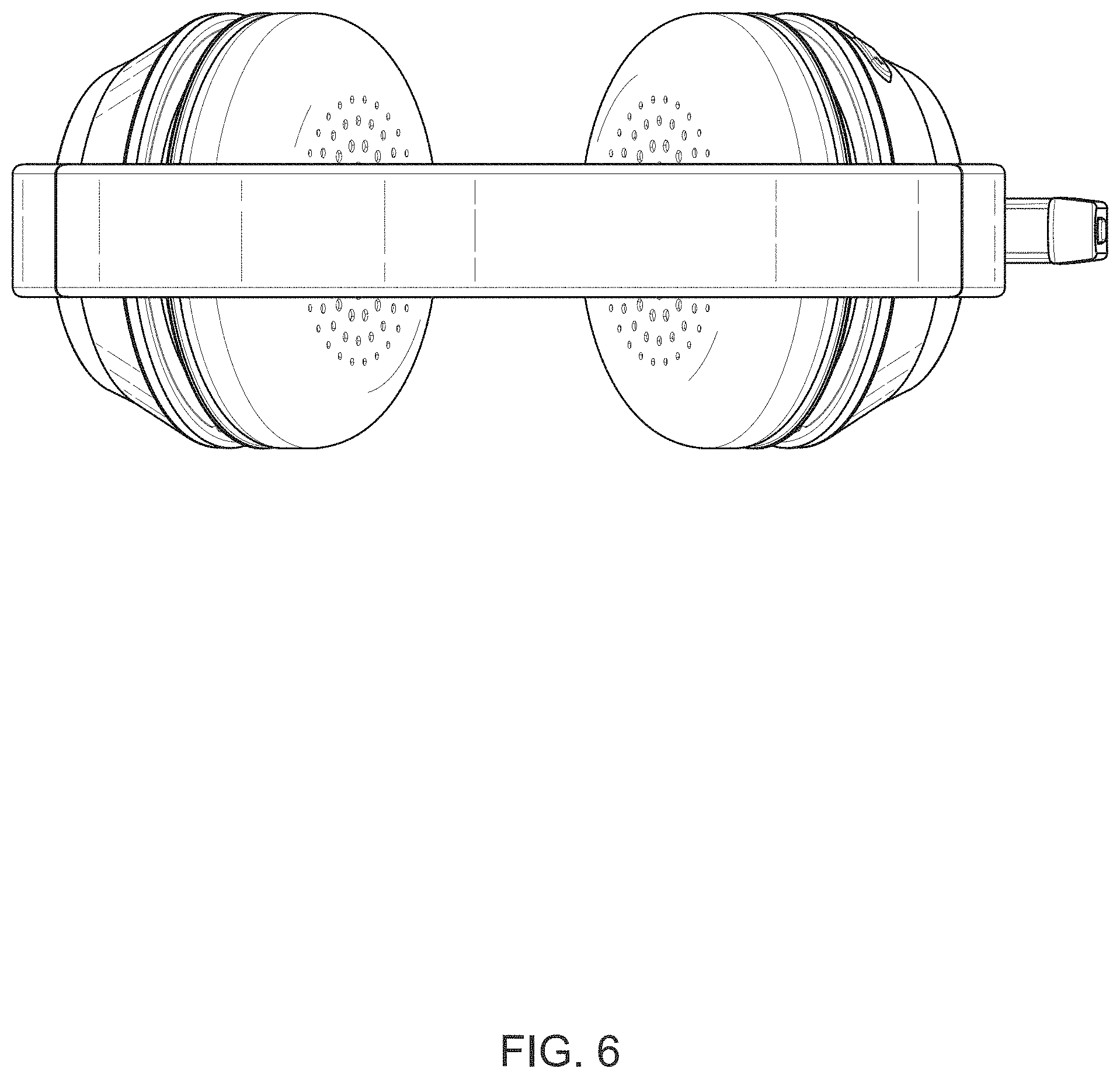 Patent USD1001096 Figure 6 – Headphone and stand assembly
