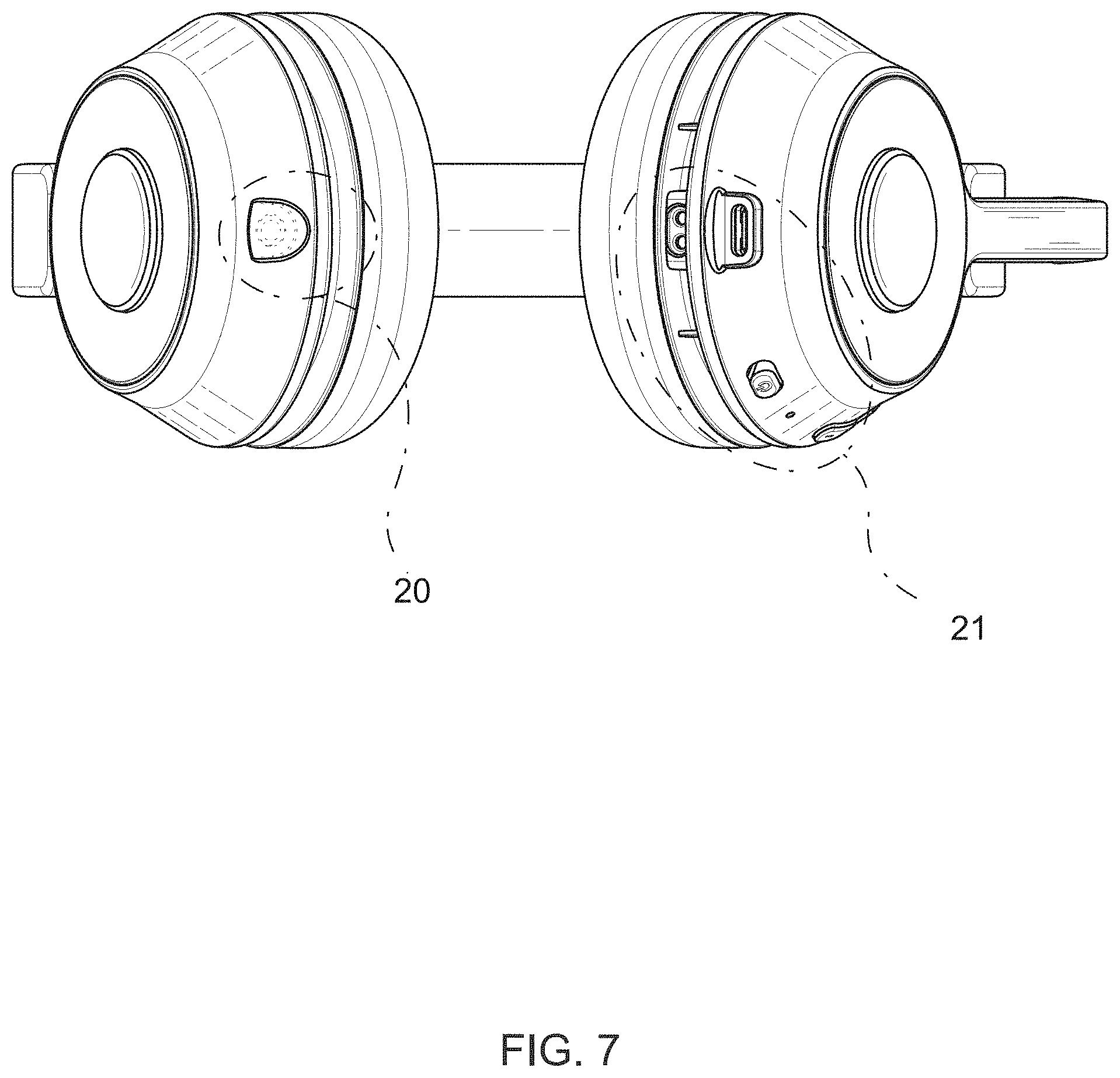 Patent USD1001096 Figure 7 – Headphone and stand assembly