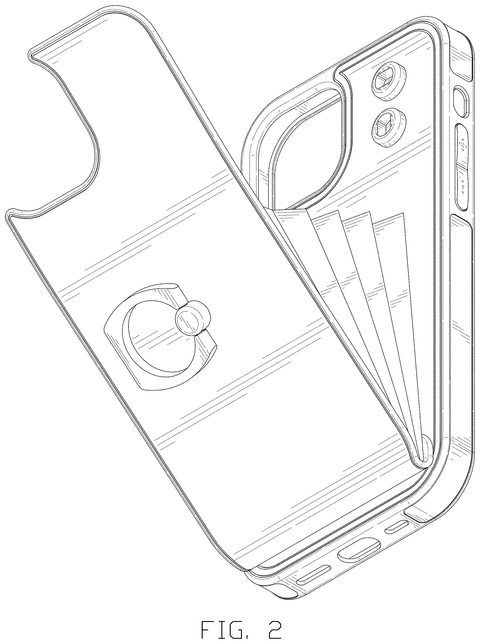 Patent USD1001116 Figure 2 – Combined mobile phone case and card case