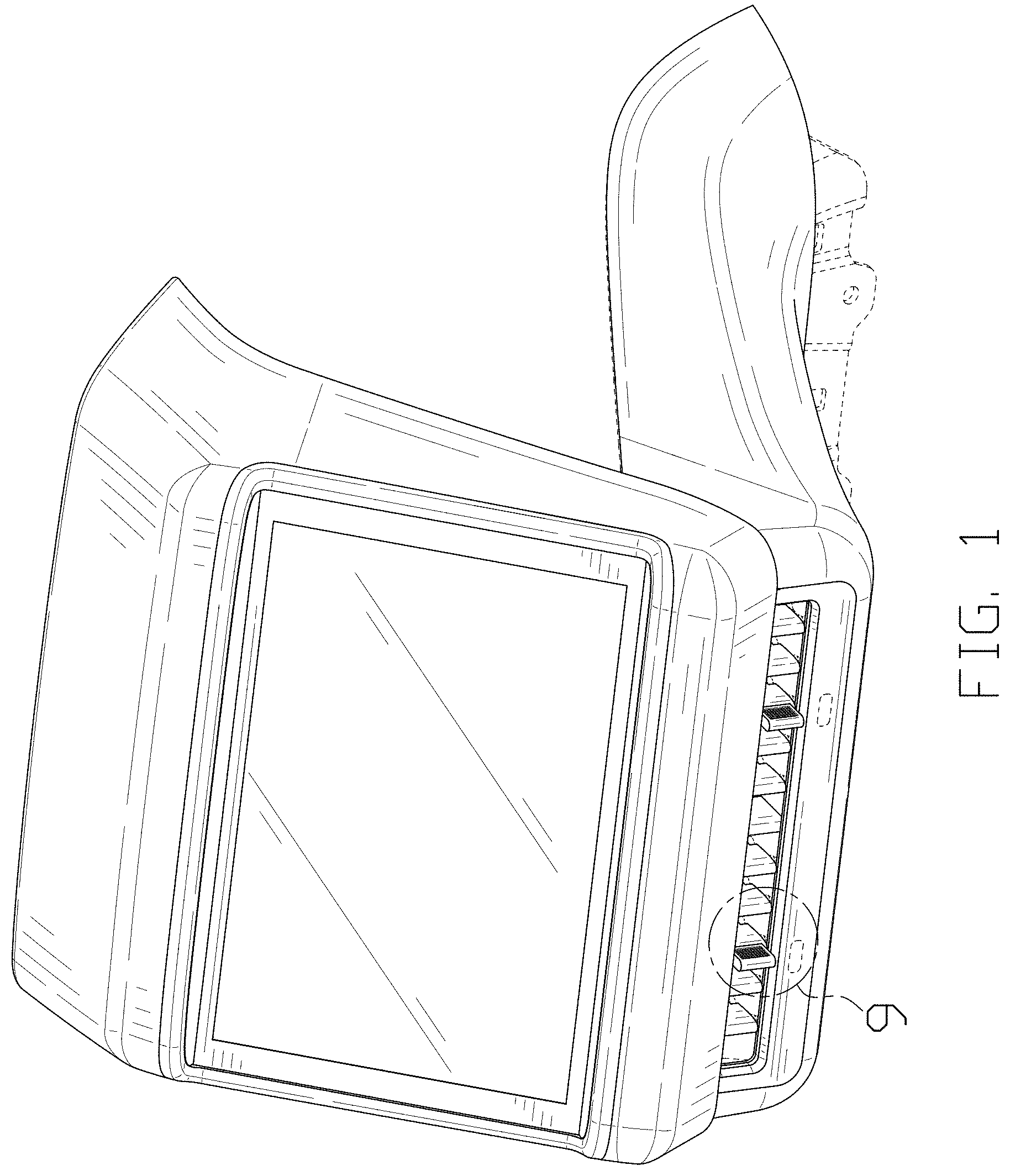 Patent USD1001132 Figure 1 – In-vehicle infotainment device with a touch display