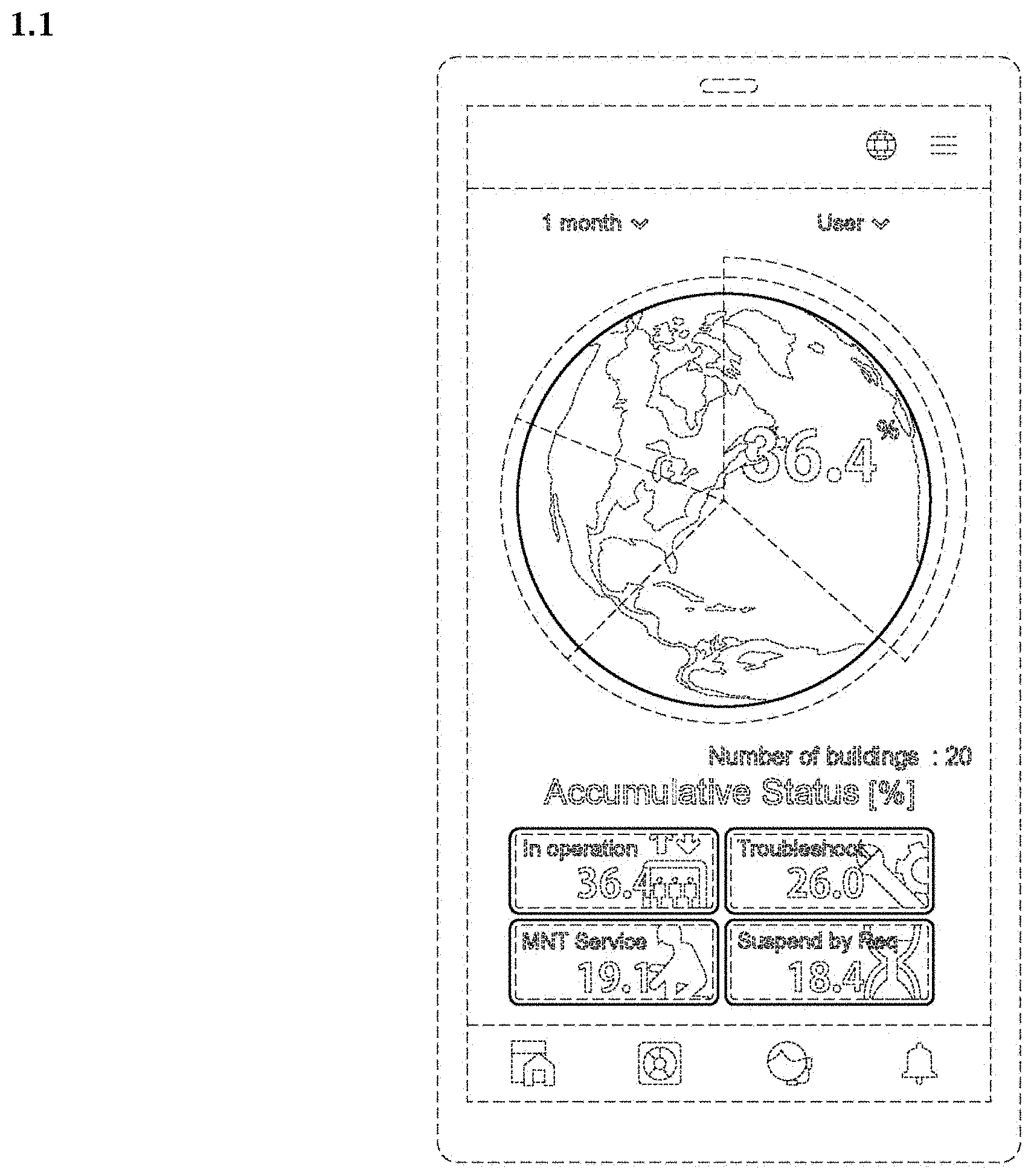 Patent USD1001151 Figure 1 – Display screen with graphical user interface