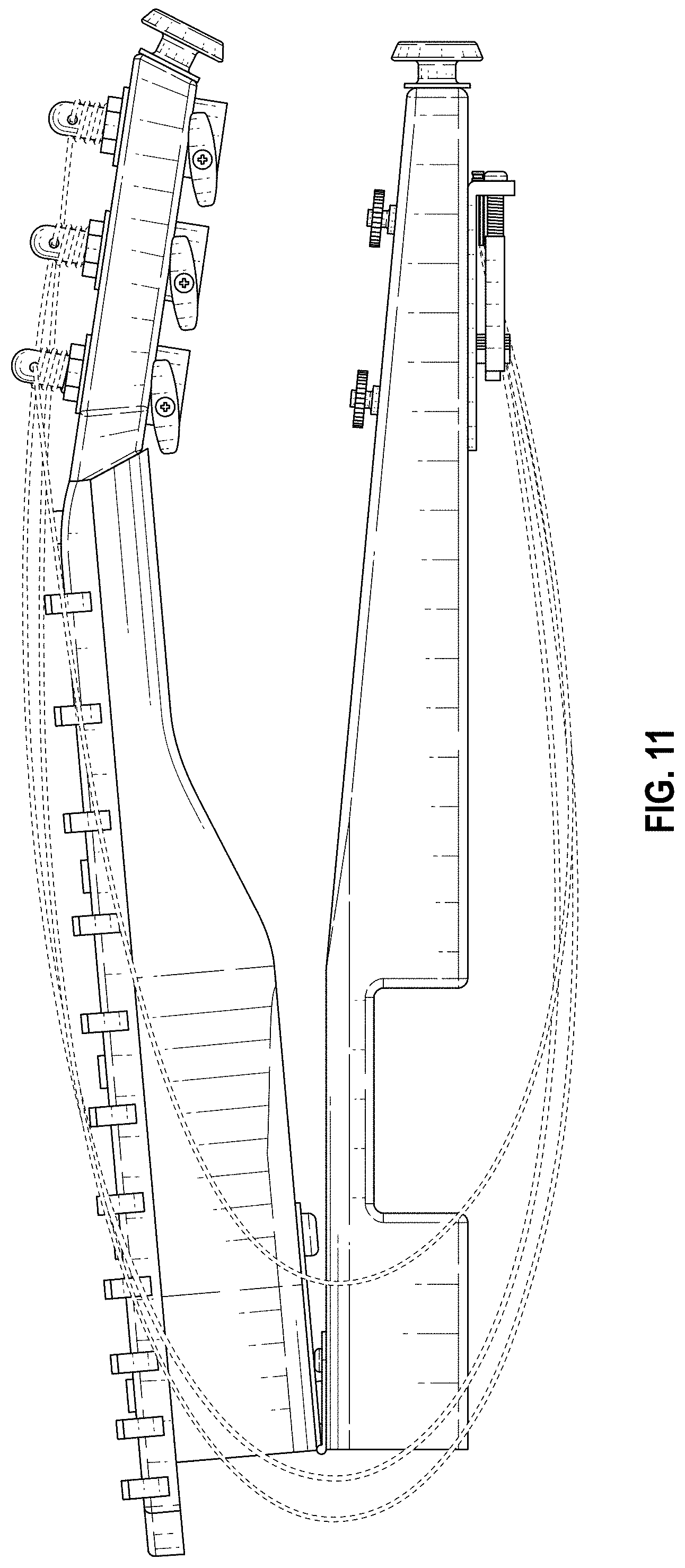 Patent USD1001182 Figure 8 – Folding travel guitar