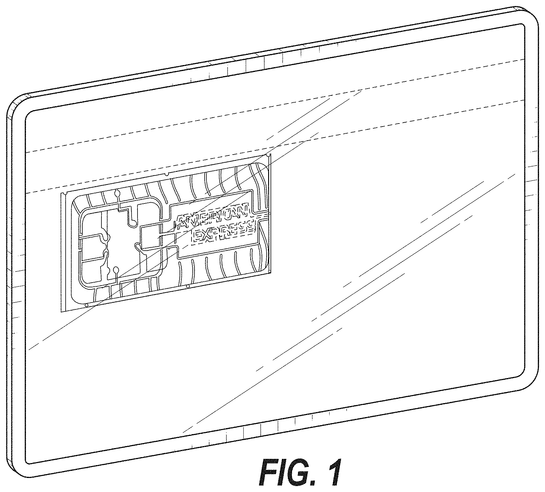 Patent USD1001186 Figure 1 – Transaction card