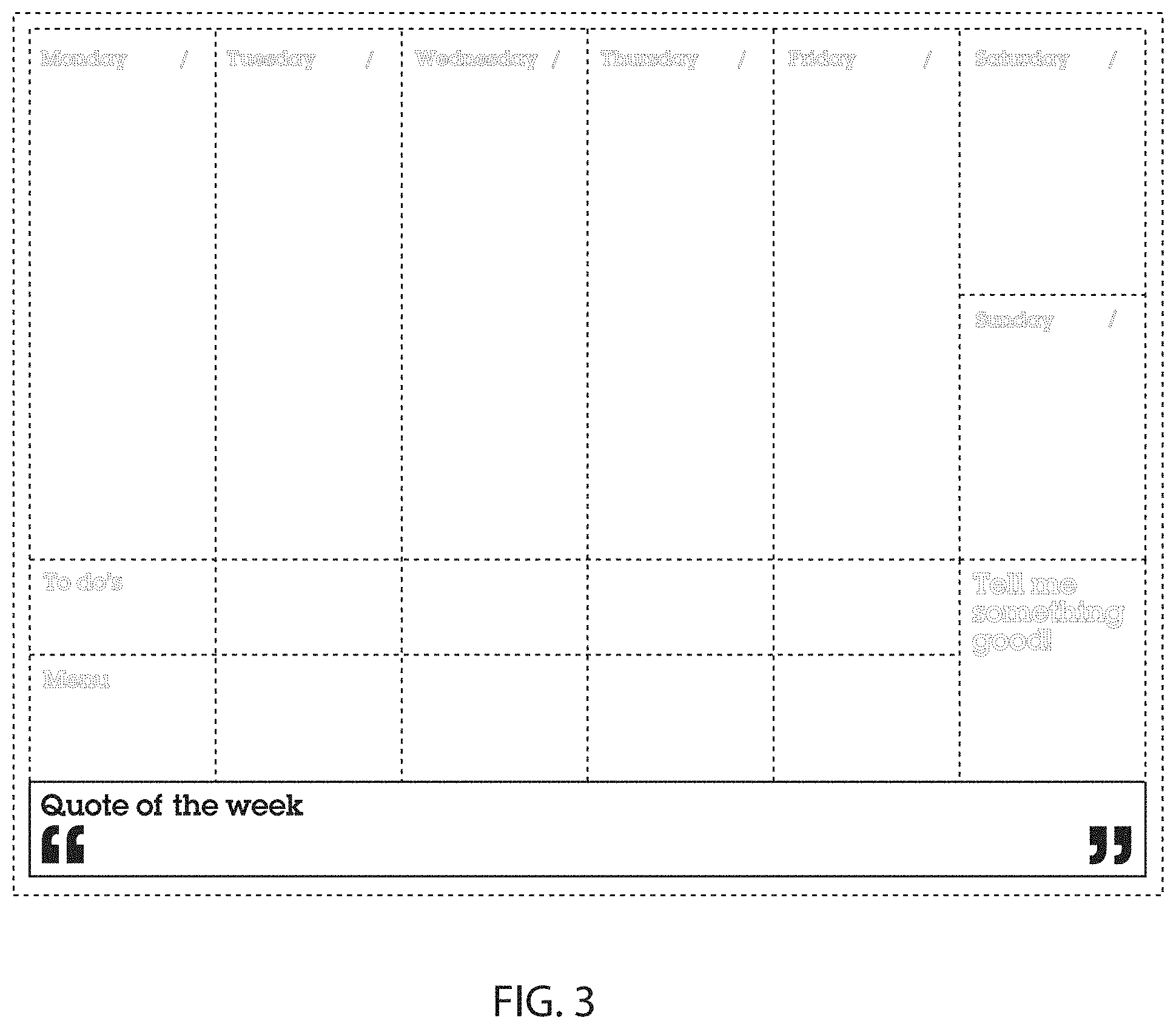 Patent USD1001187 Figure 3 – Calendar planner