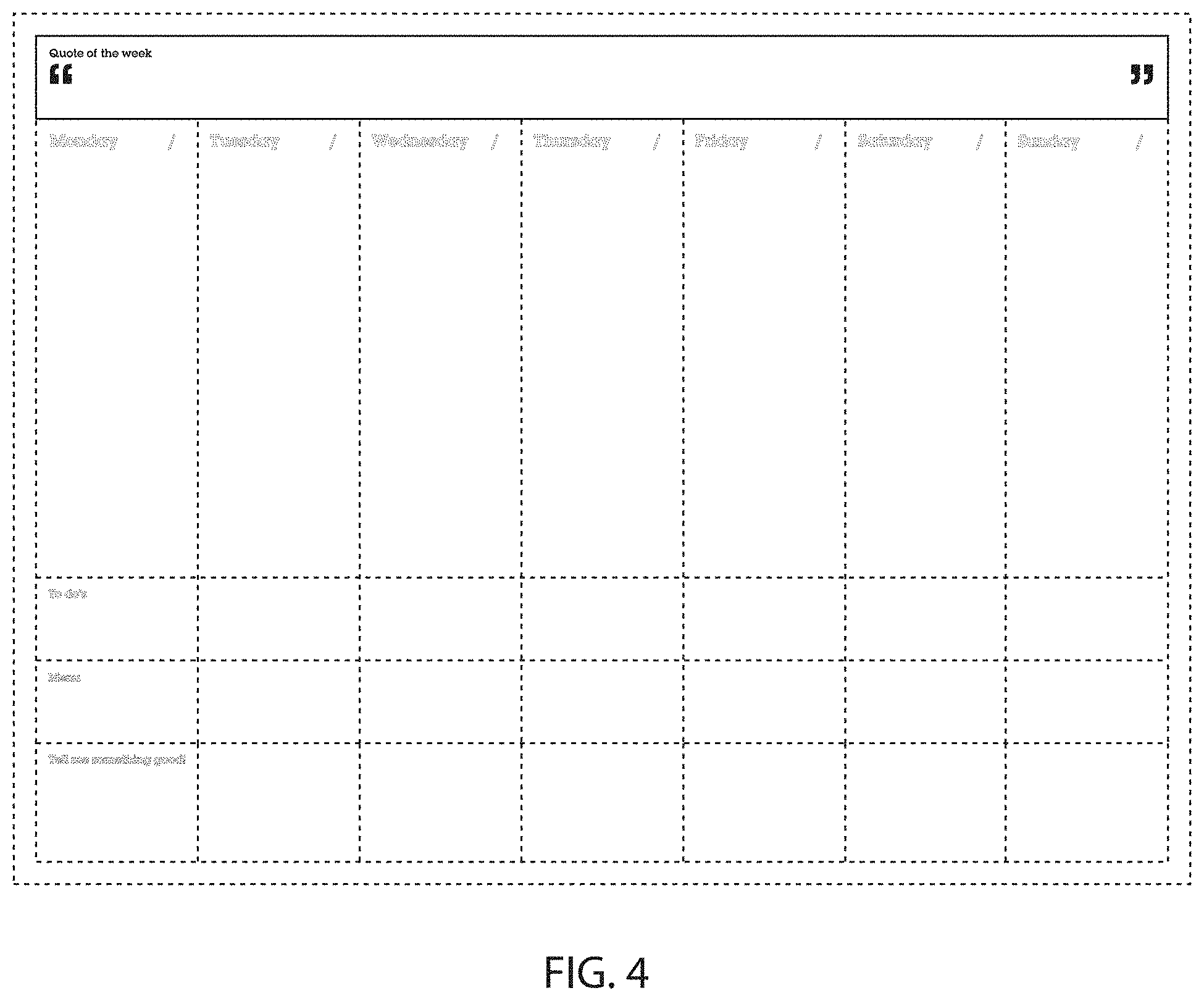 Patent USD1001187 Figure 4 – Calendar planner