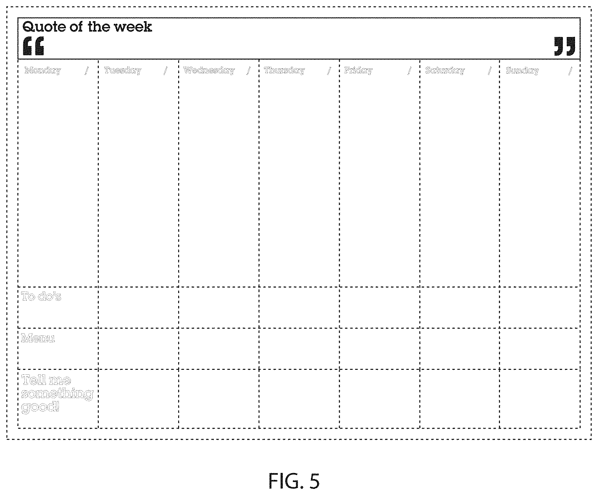 Patent USD1001187 Figure 5 – Calendar planner