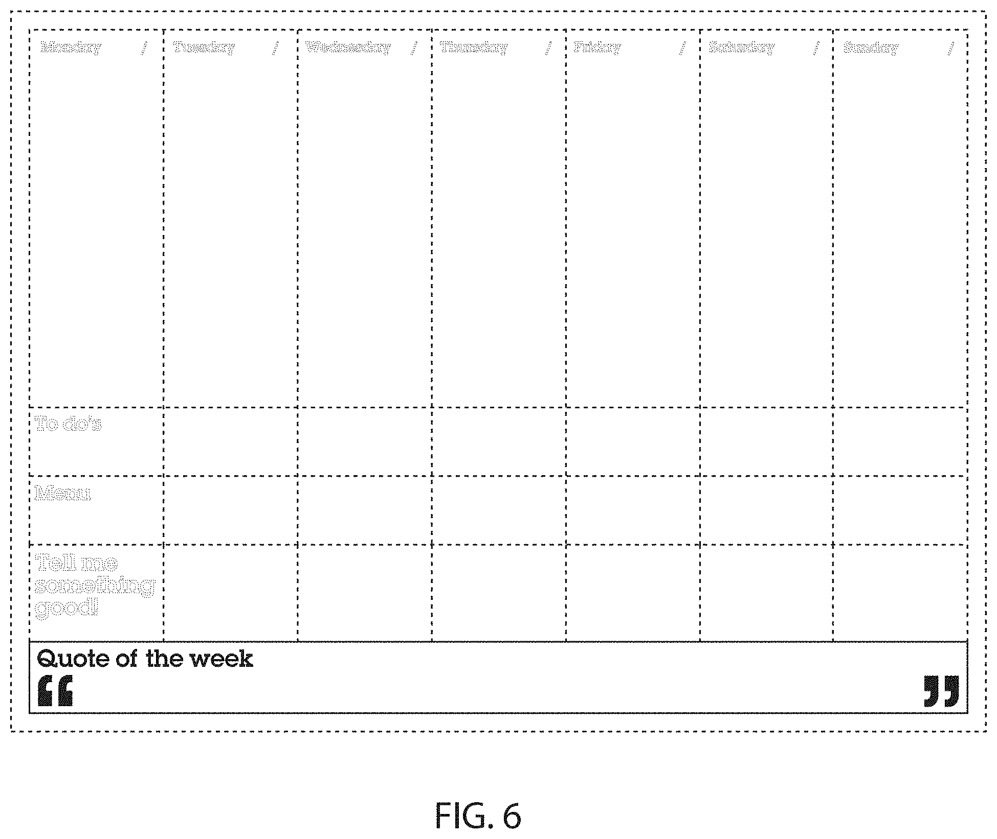 Patent USD1001187 Figure 6 – Calendar planner