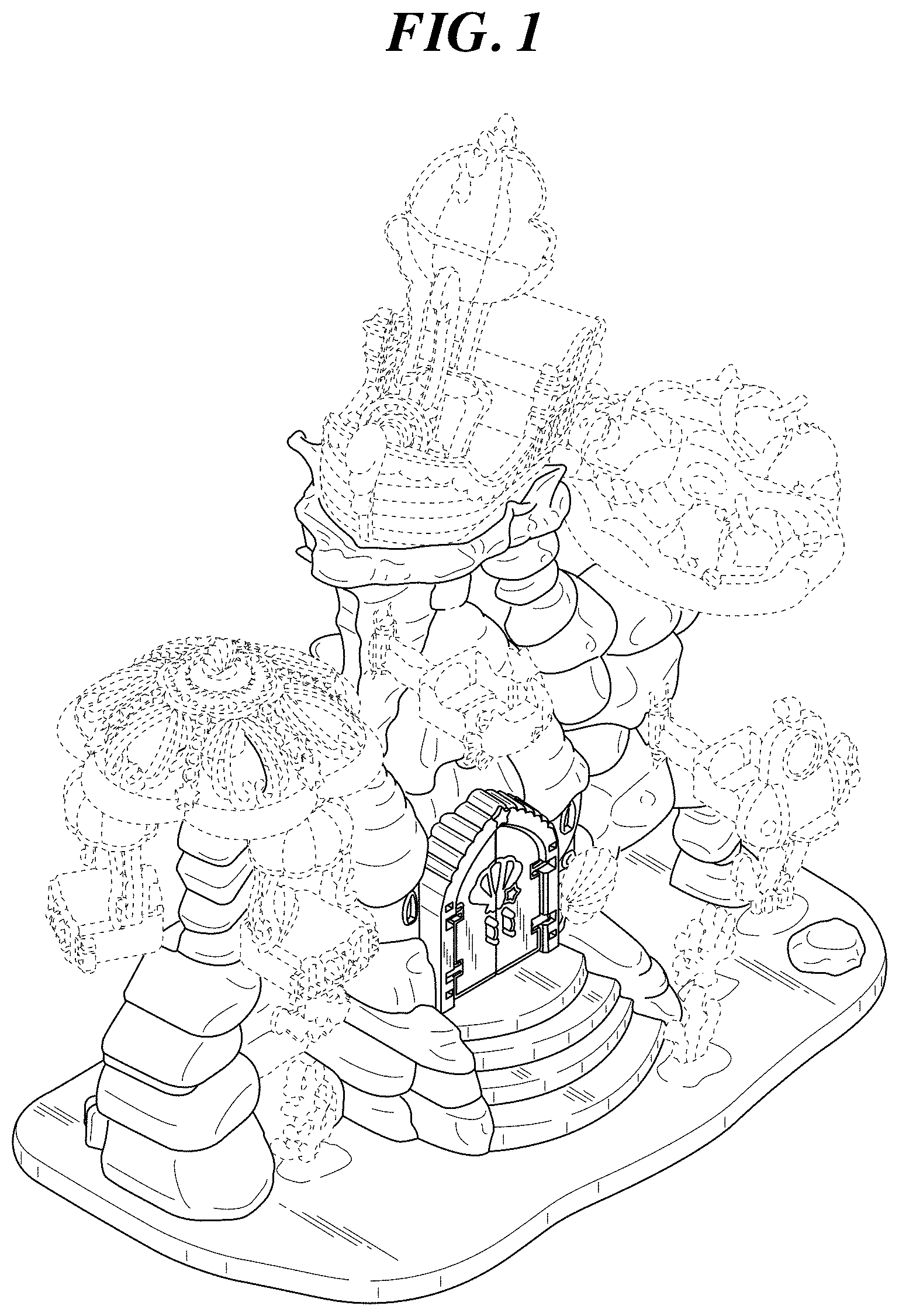 Patent USD1001202 Figure 1 – Toy castle