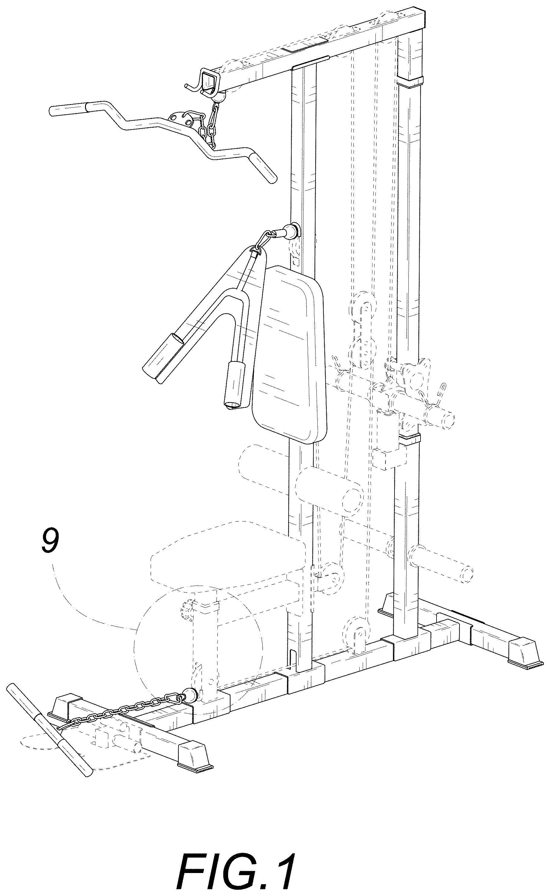 Patent USD1001212 Figure 1 – Pulley machine