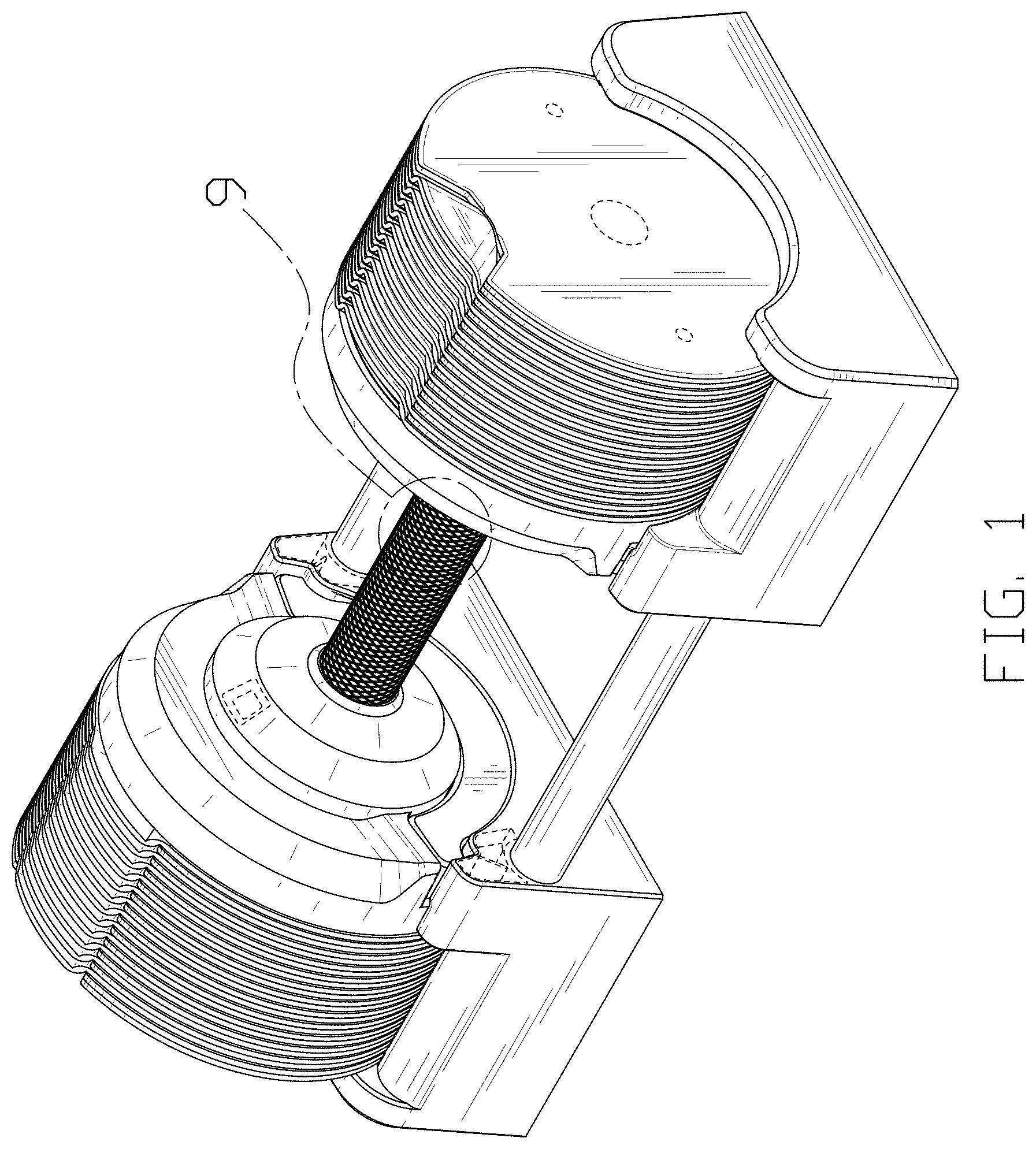 Patent USD1001215 Figure 1 – Adjustable dumbbell