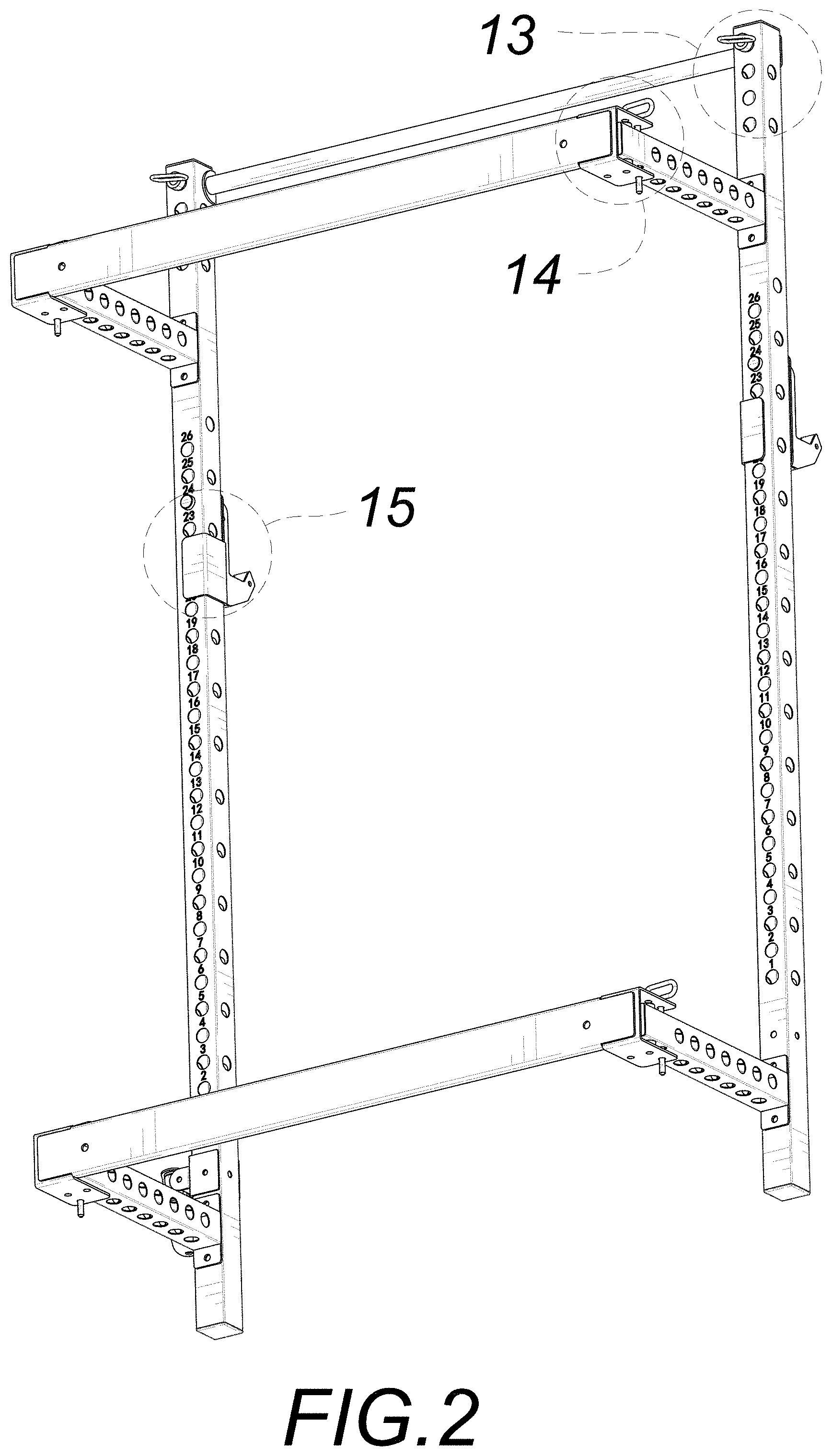 Patent USD1001216 Figure 2 – Folding squat rack