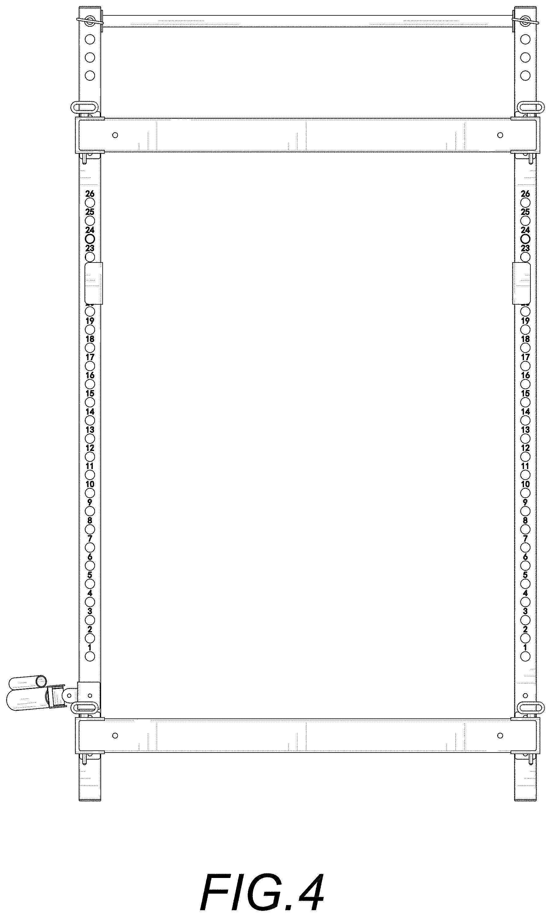 Patent USD1001216 Figure 4 – Folding squat rack