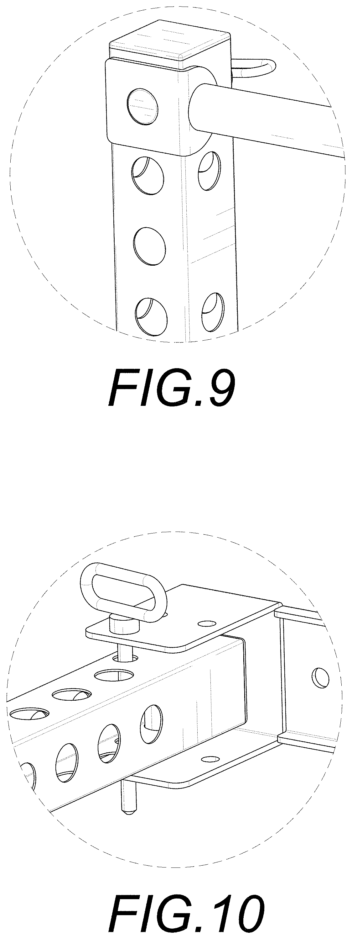 Patent USD1001216 Figure 9 – Folding squat rack