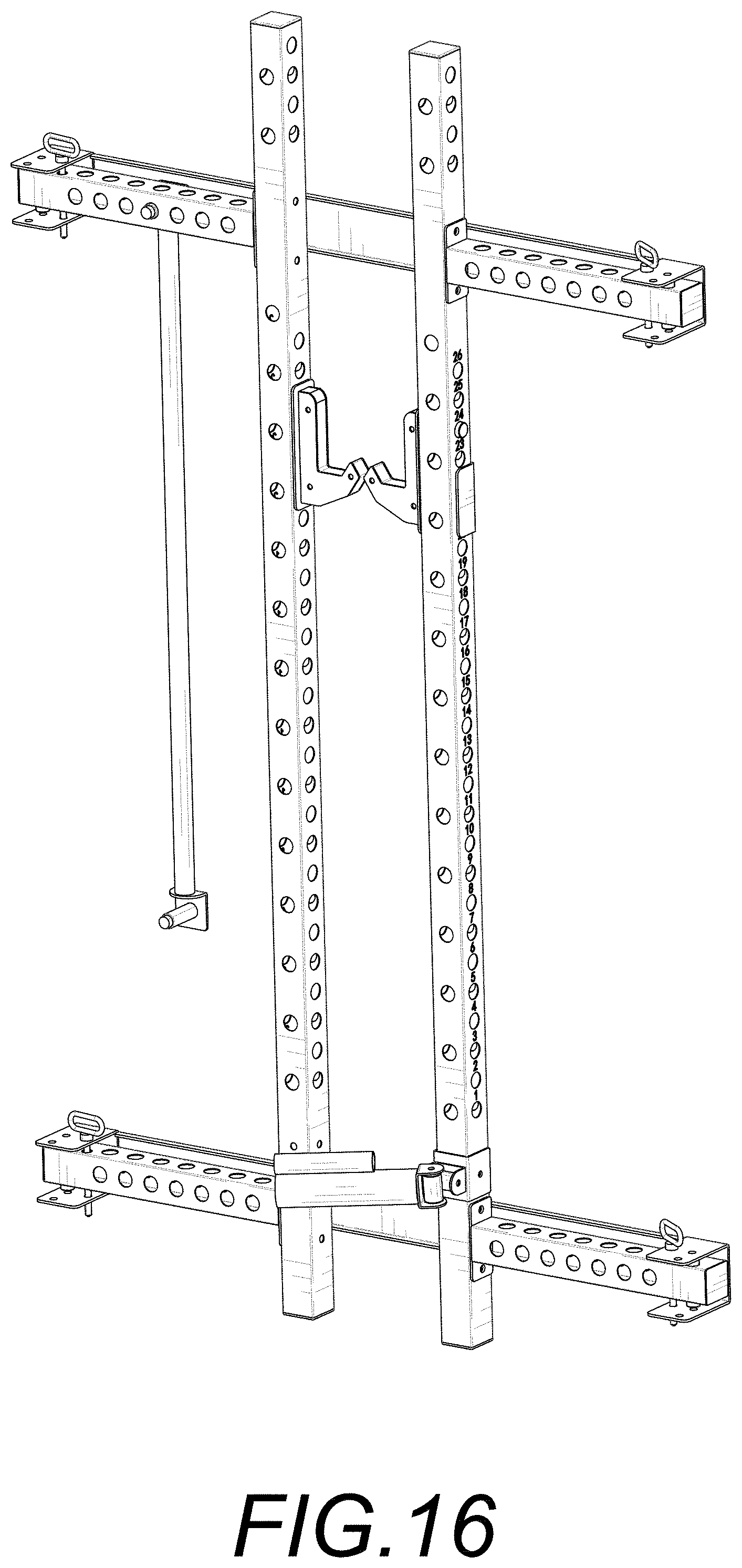 Patent USD1001216 Figure 13 – Folding squat rack