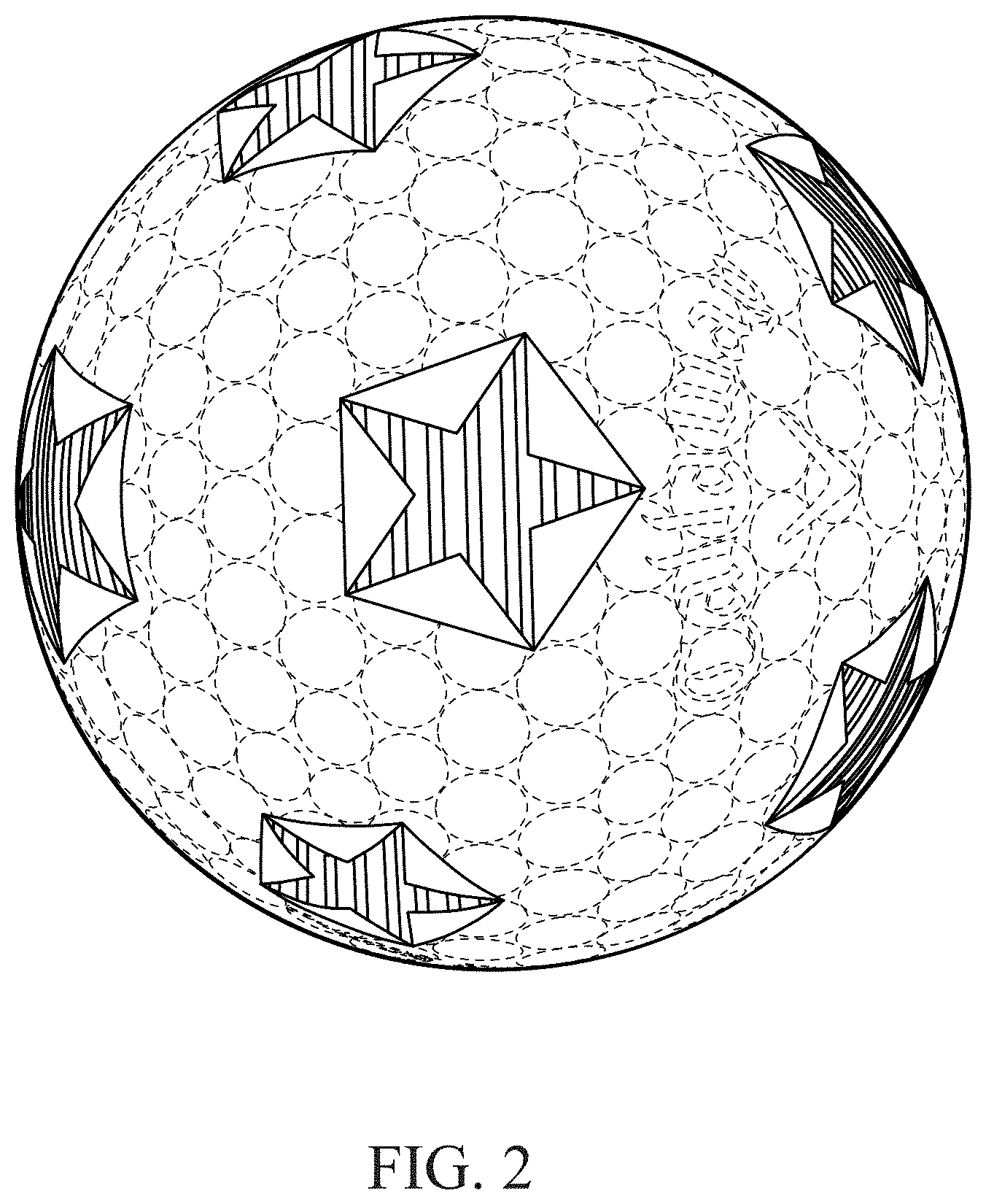 Patent USD1001218 Figure 2 – Golf ball