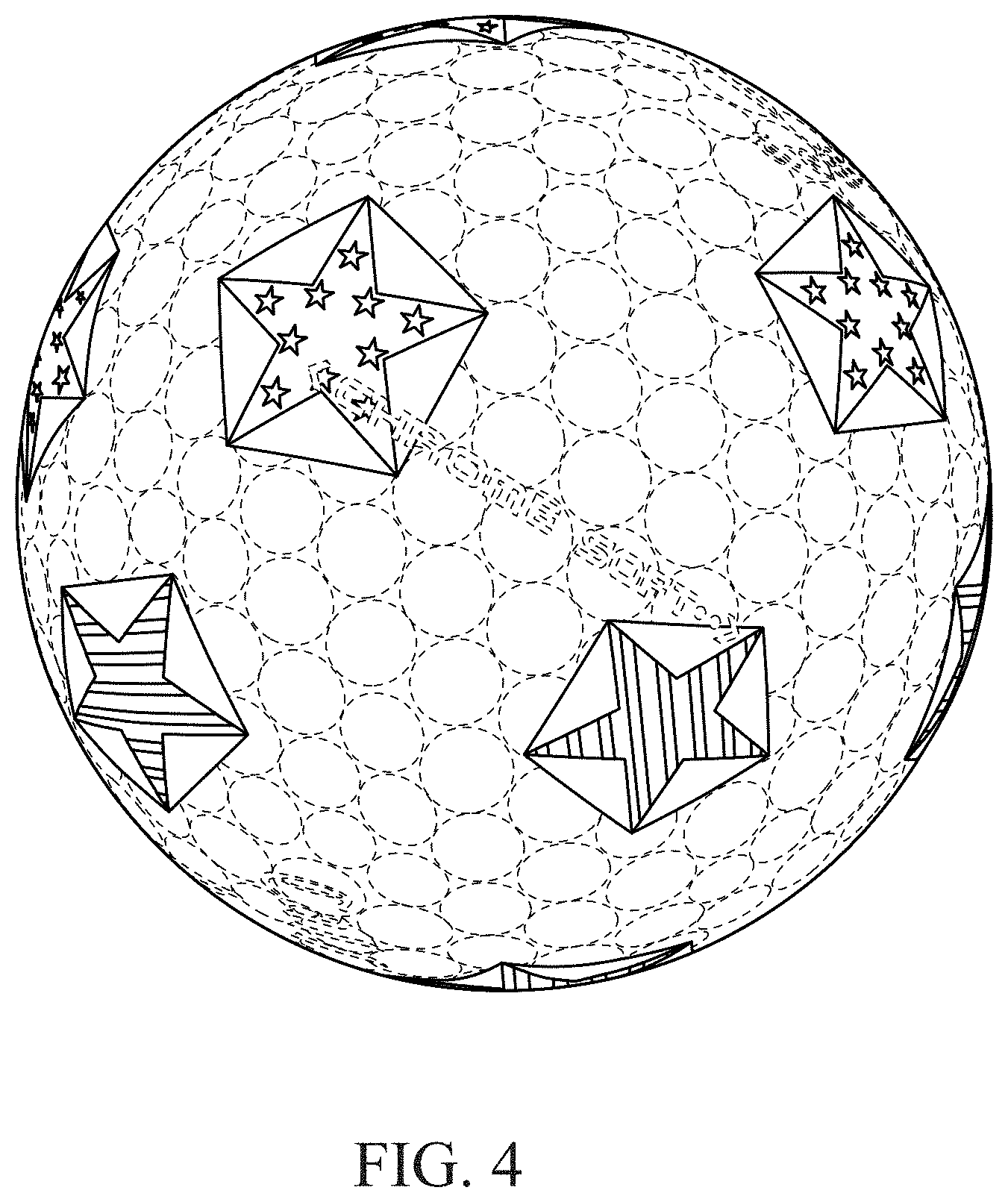 Patent USD1001218 Figure 4 – Golf ball