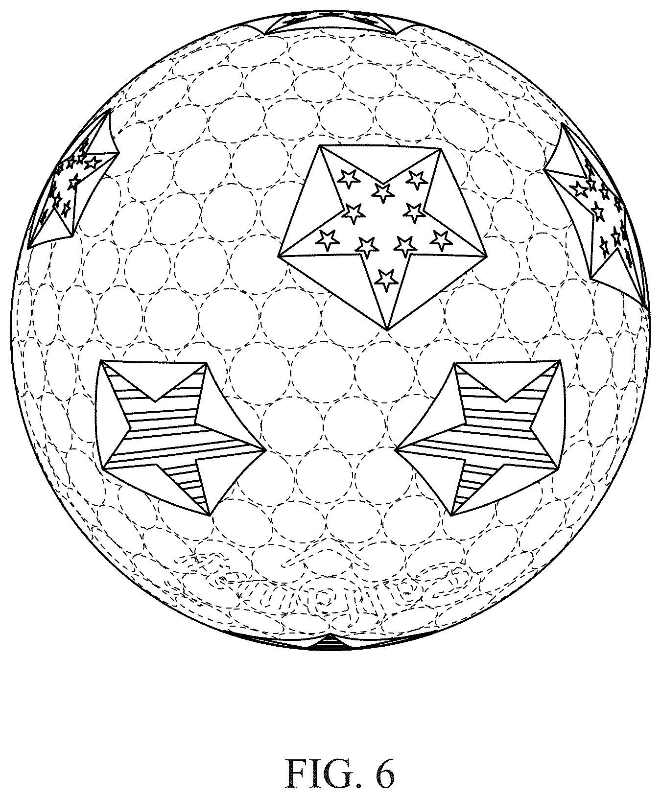 Patent USD1001218 Figure 6 – Golf ball