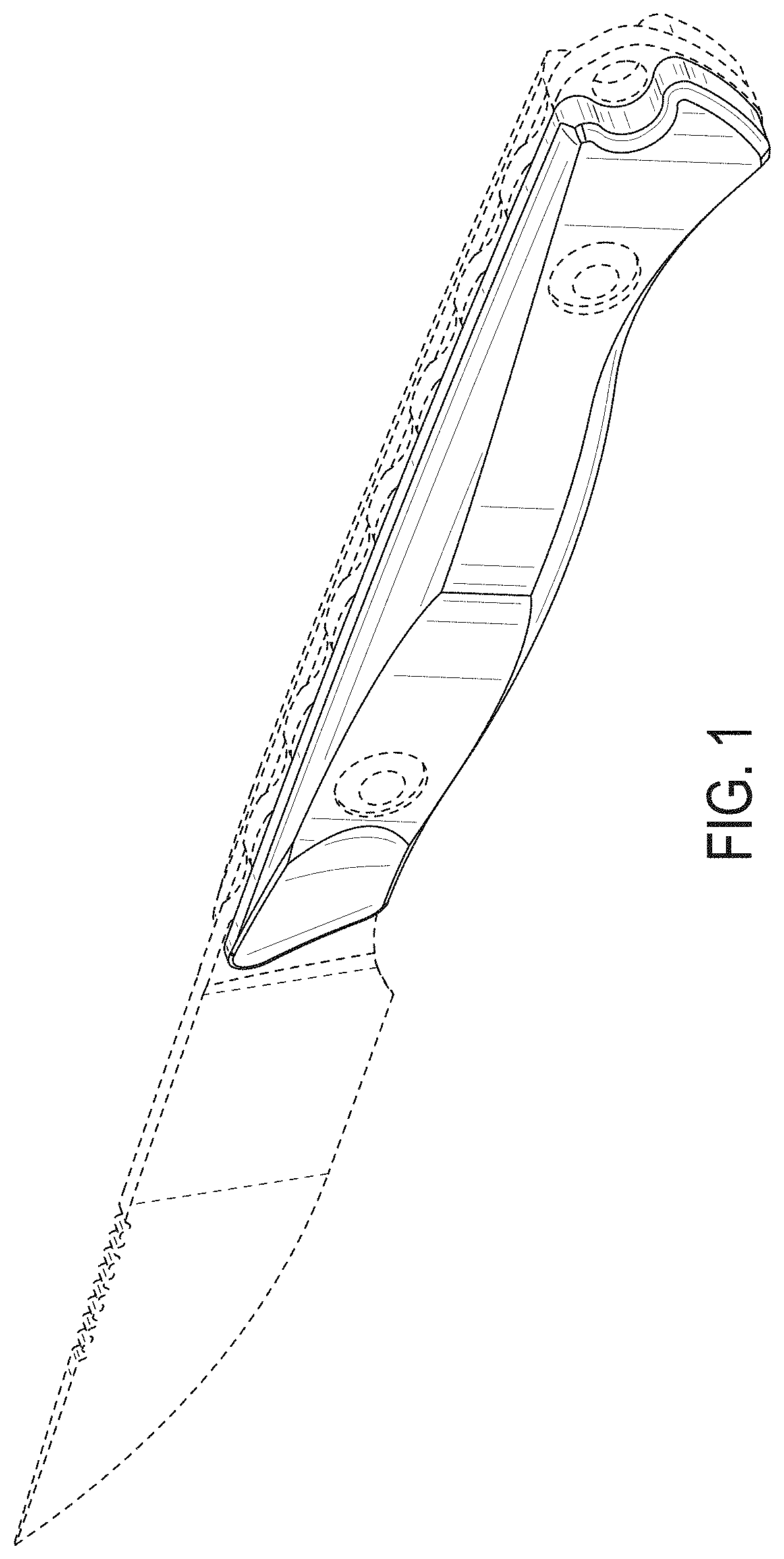 Patent USD1001229 Figure 1 – Knife