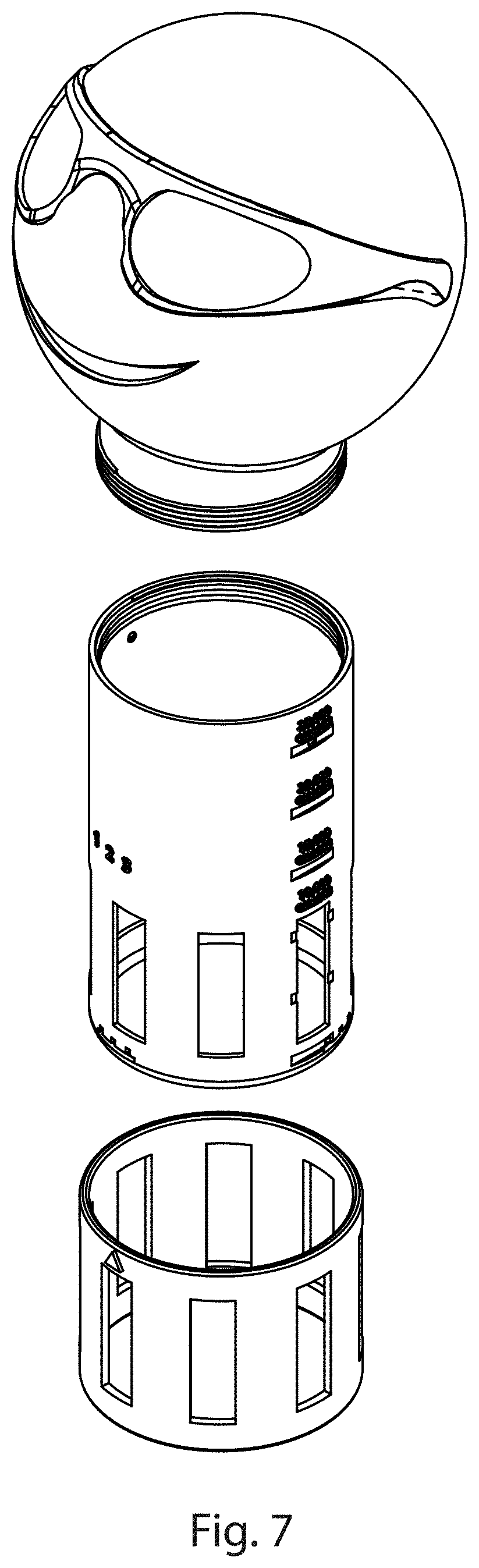 Patent USD1001235 Figure 7 – Pool floater for chlorine tablet