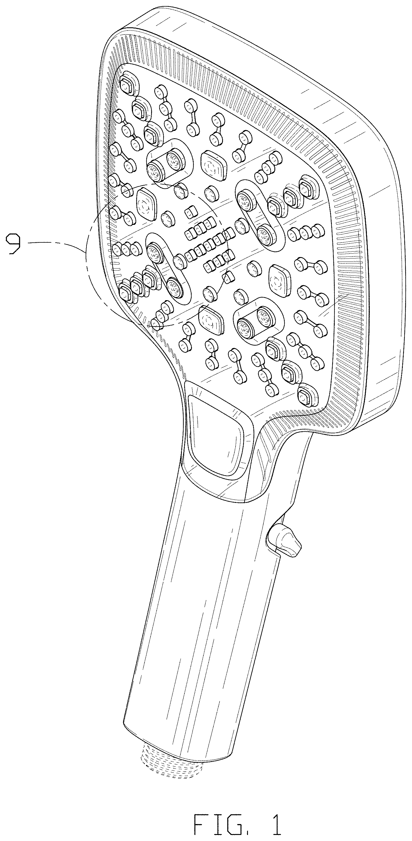 Patent USD1001237 — Handheld shower head — Figure 1