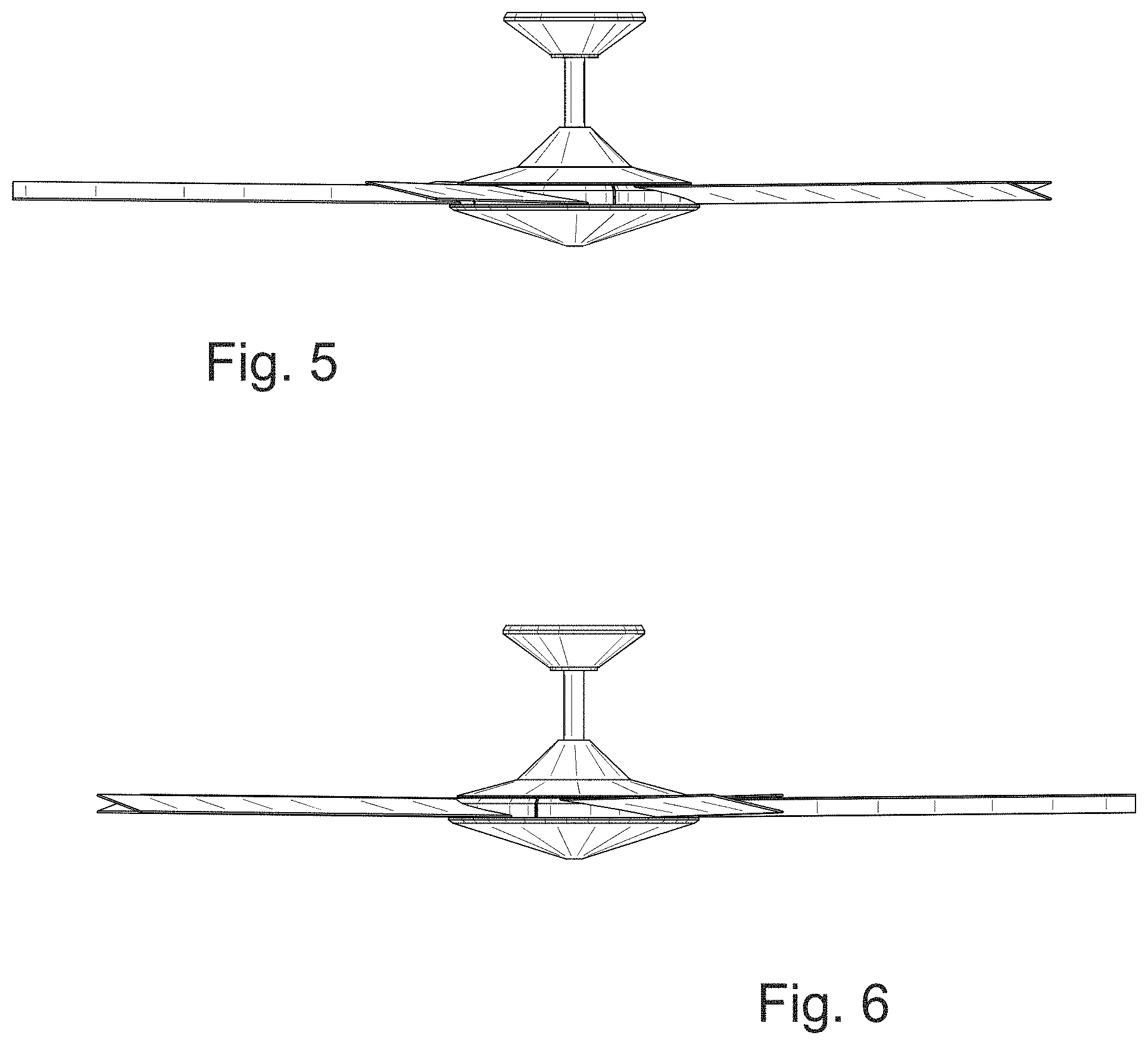 Patent USD1001262 Figure 3 – Five-bladed ceiling fan