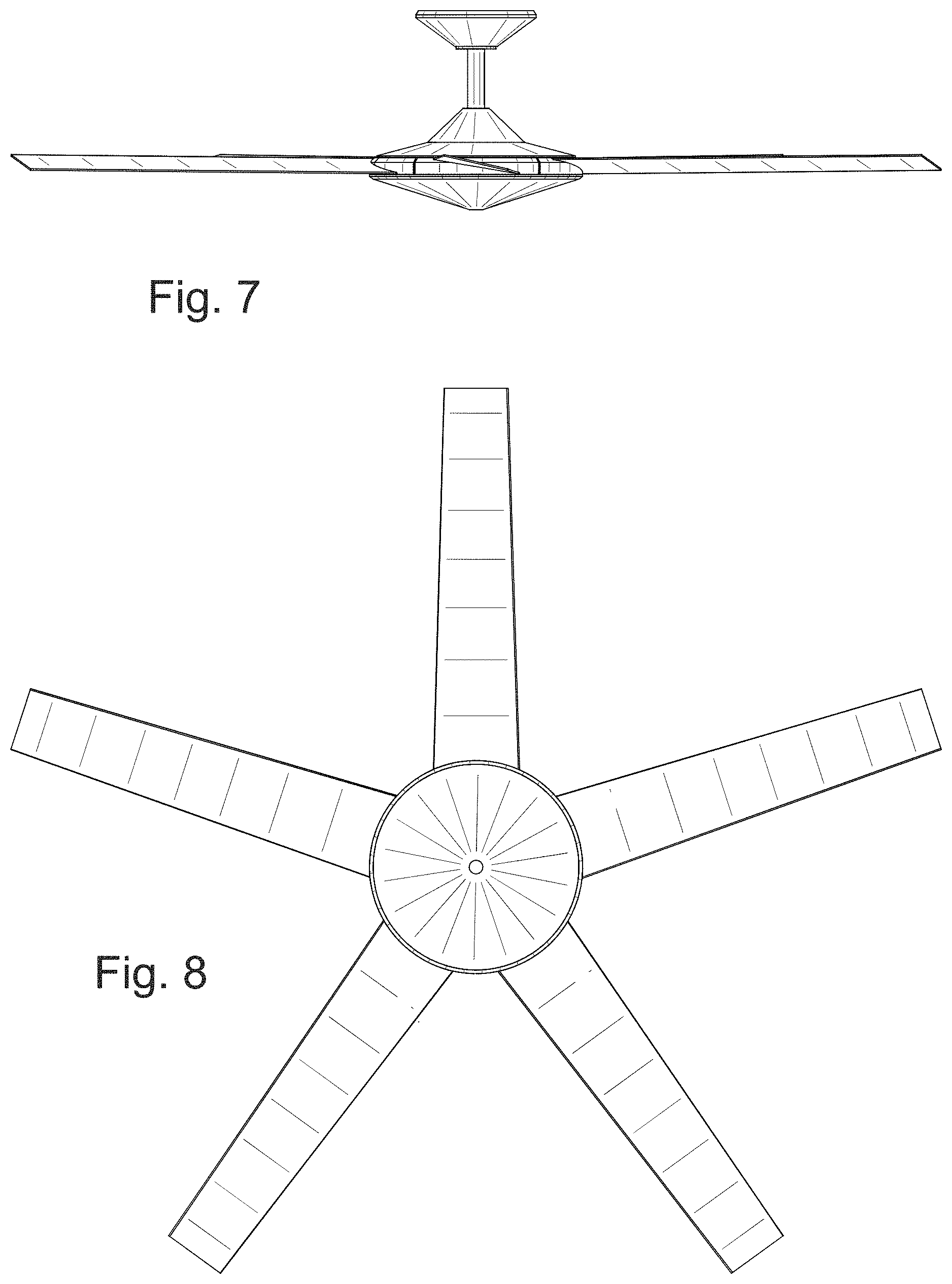 Patent USD1001262 Figure 4 – Five-bladed ceiling fan