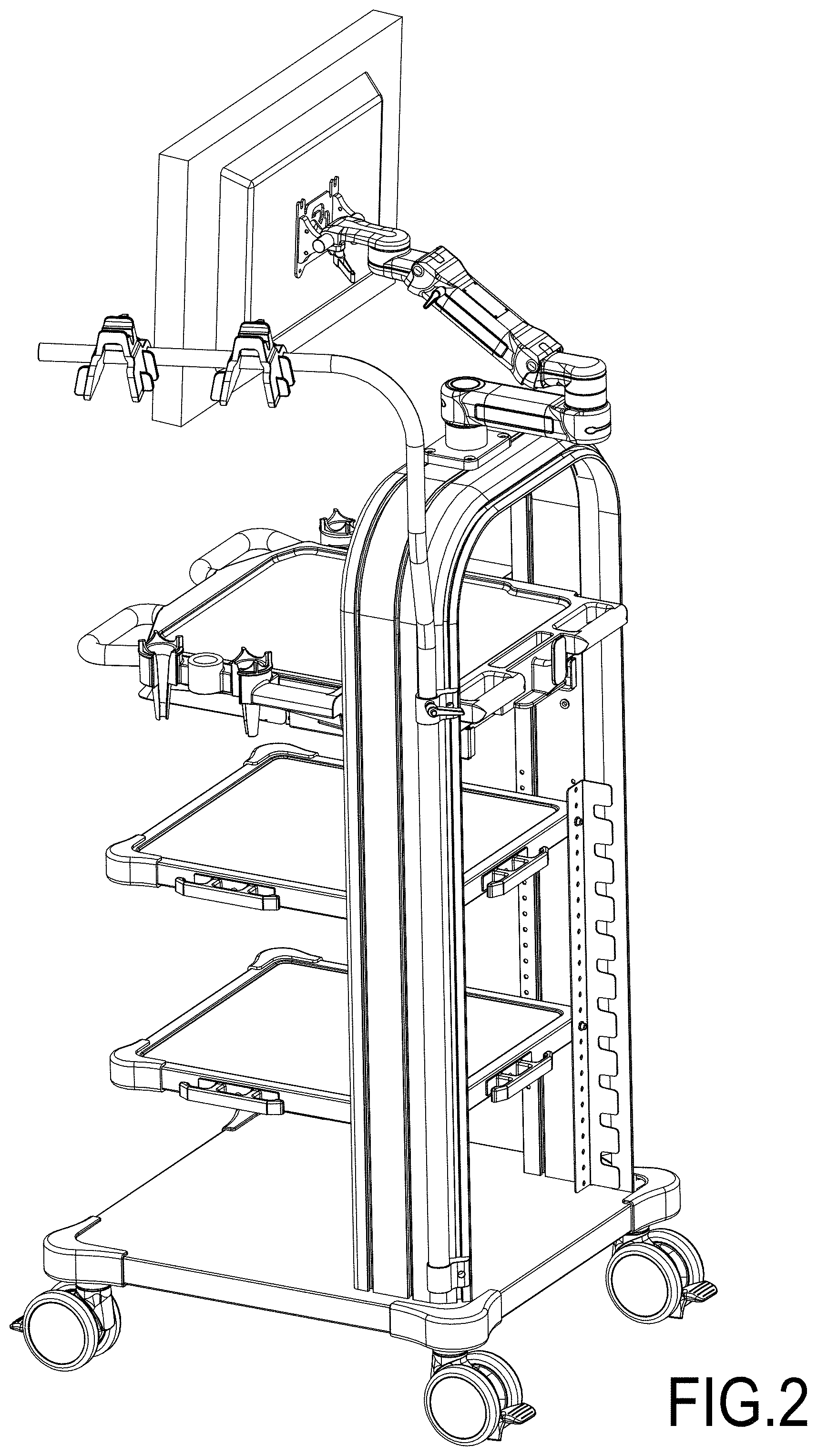 Patent USD1001291 Figure 2 – Medical cart