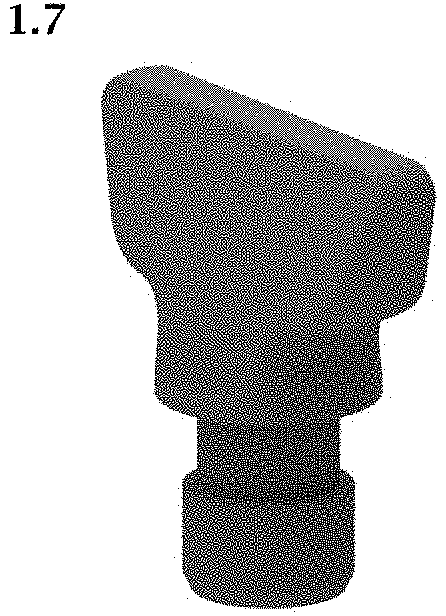 Patent USD1001303 Figure 7 – Massage head of the fascia gun