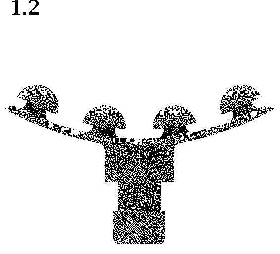 Patent USD1001305 Figure 2 – Massage head of the fascia gun
