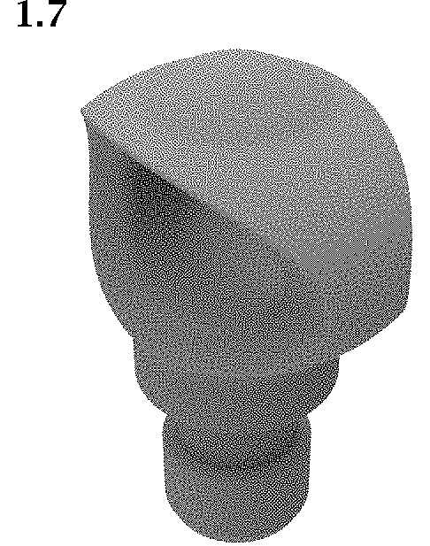 Patent USD1001306 Figure 7 – Massage head of the fascia gun