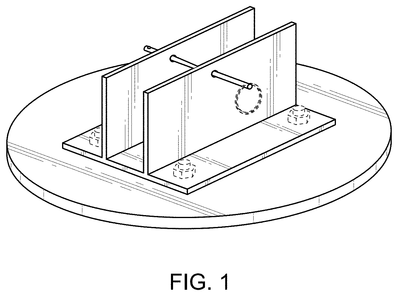 Patent USD1001318 Figure 1 – Stabilizing pad for ladder feet