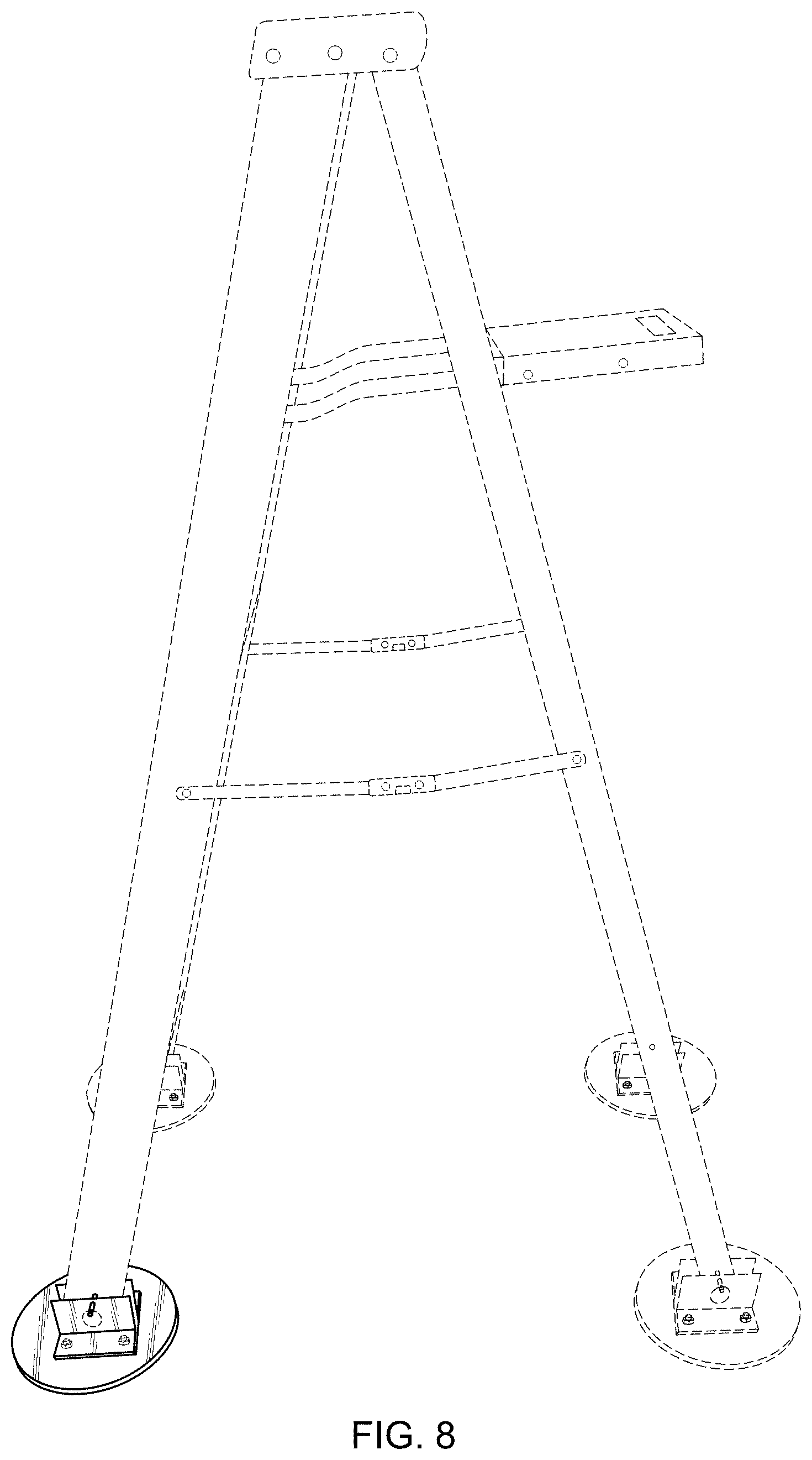 Patent USD1001318 Figure 5 – Stabilizing pad for ladder feet