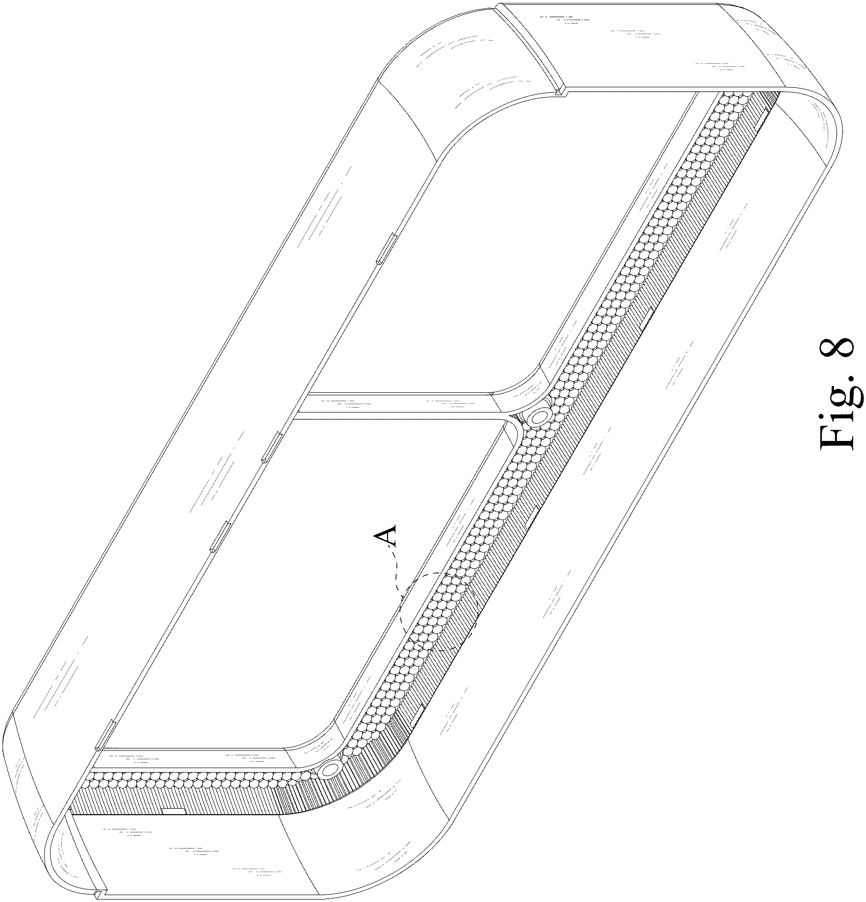 Patent USD1001328 Figure 8 – Light frame for automobile