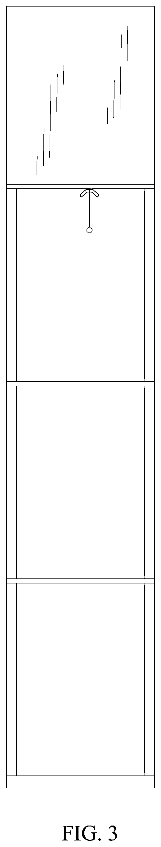 Patent USD1001330 Figure 3 – Fan-shaped bookshelf with a lamp