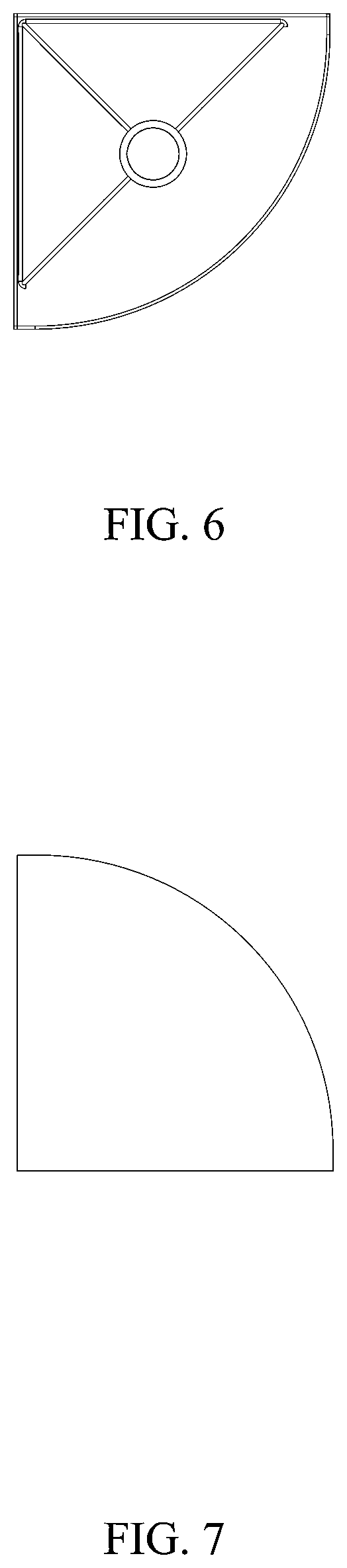 Patent USD1001330 Figure 6 – Fan-shaped bookshelf with a lamp