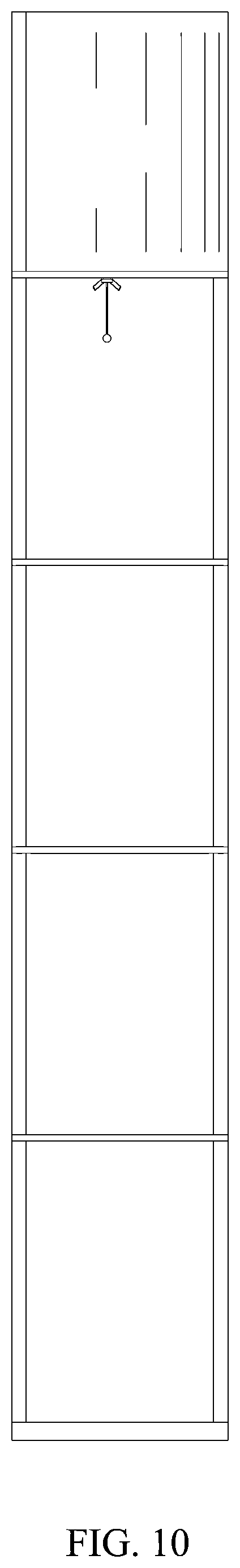 Patent USD1001330 Figure 9 – Fan-shaped bookshelf with a lamp