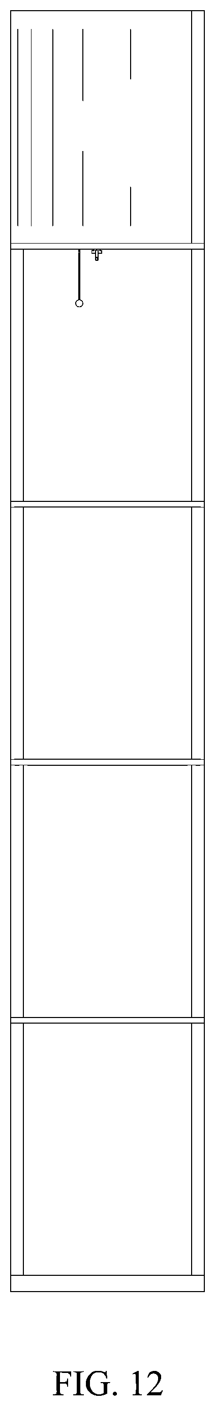 Patent USD1001330 Figure 11 – Fan-shaped bookshelf with a lamp