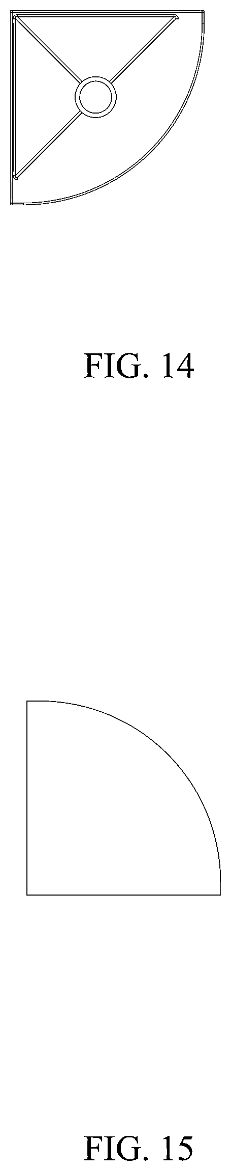 Patent USD1001330 Figure 13 – Fan-shaped bookshelf with a lamp