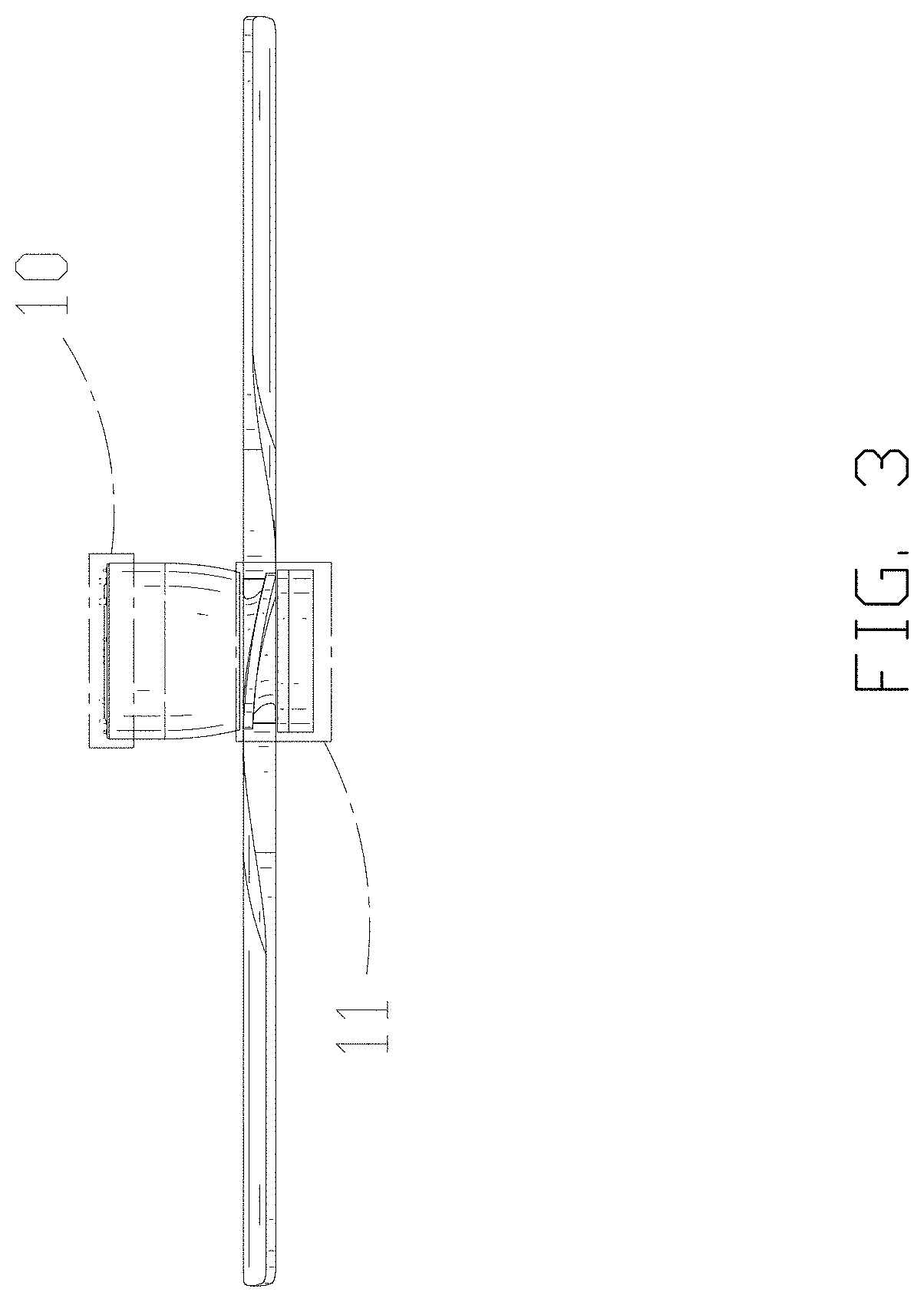Patent USD1001331 Figure 3 – Ceiling fan with lamp