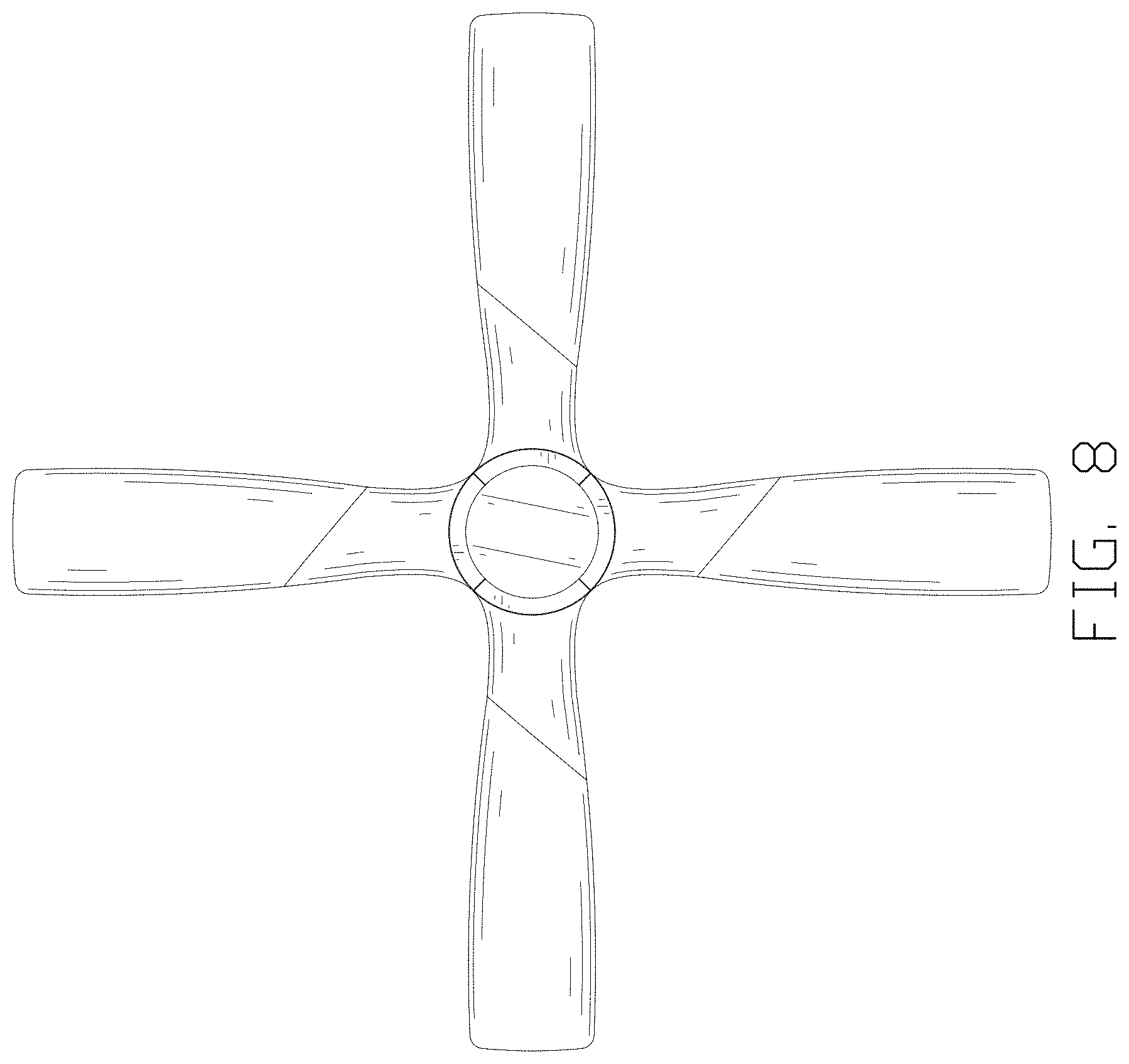 Patent USD1001331 Figure 8 – Ceiling fan with lamp