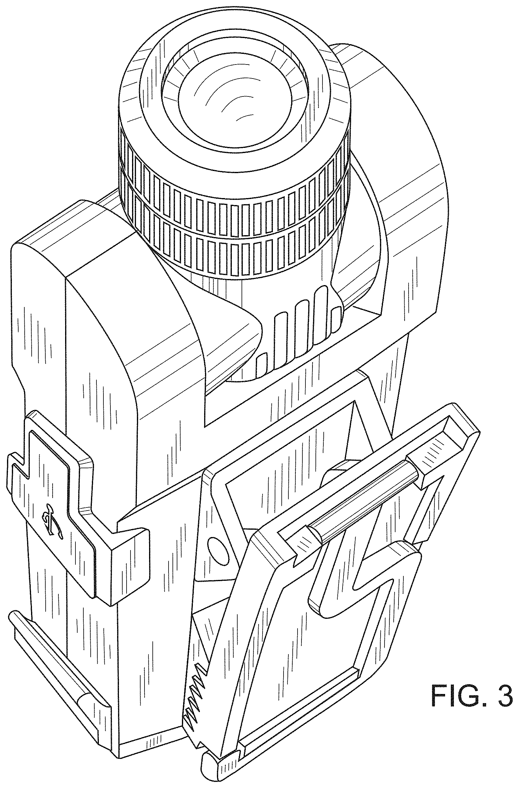 Patent USD1001332 Figure 3 – Pocket swivel light
