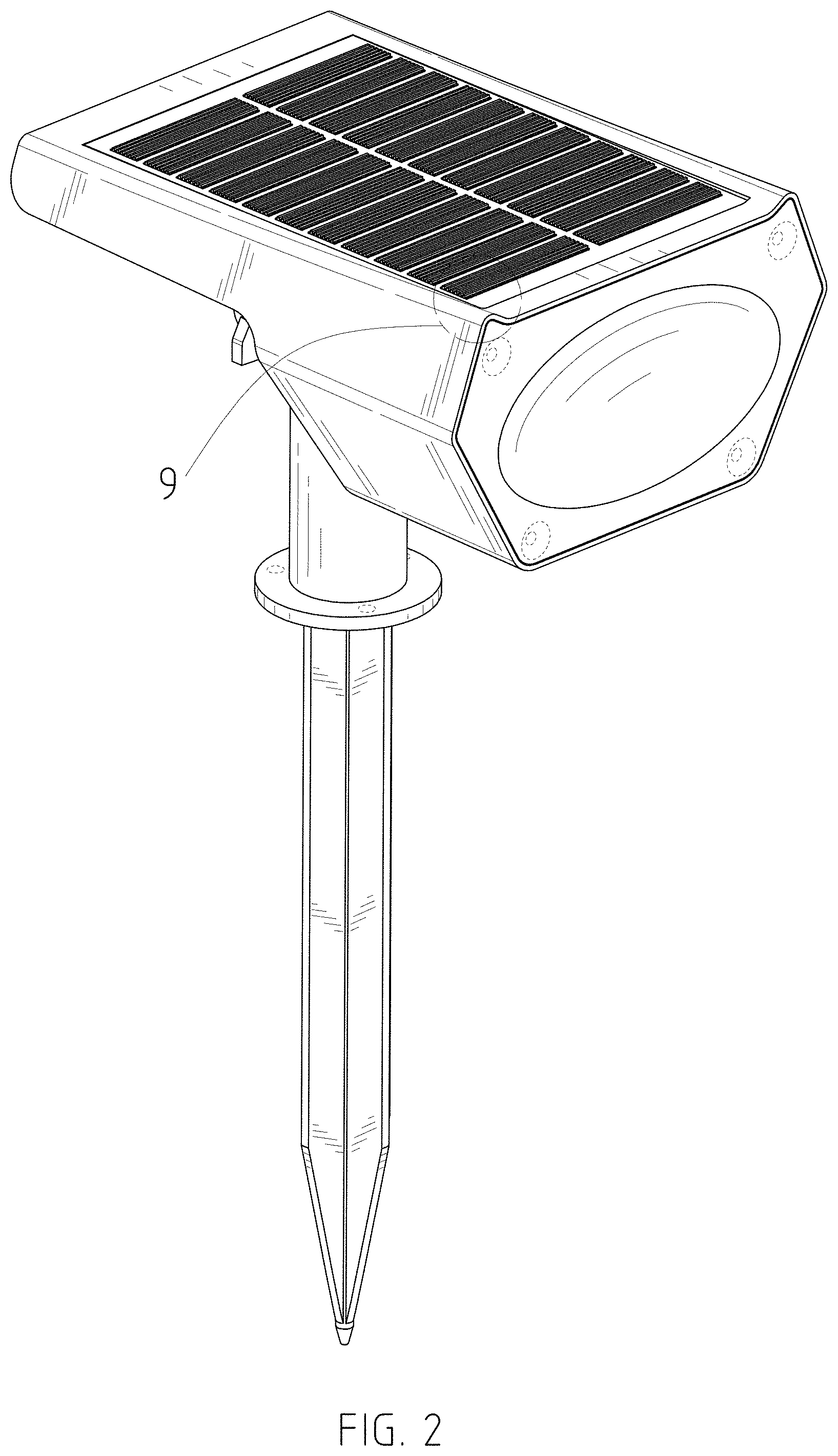 Patent USD1001334 Figure 2 – Solar lamp