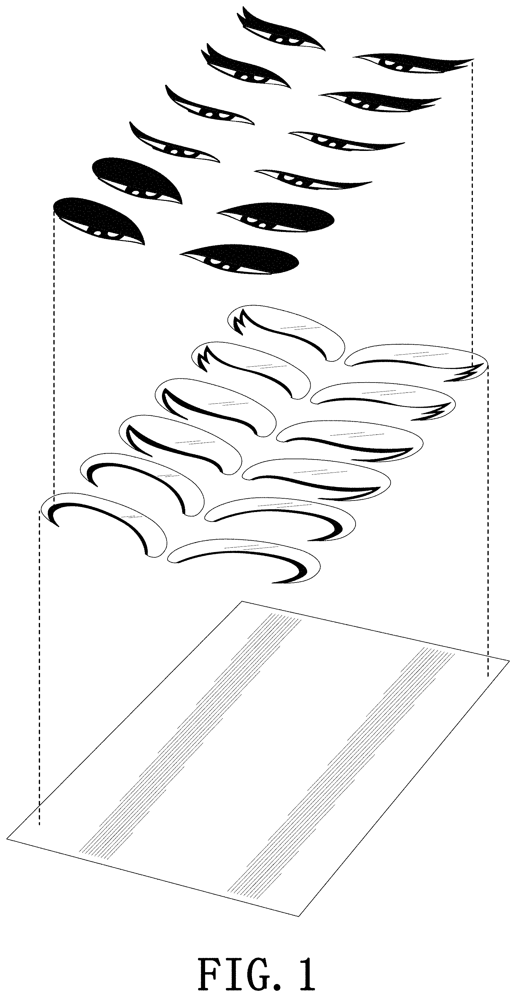Patent USD1001367 Figure 1 – Set of eyeliner stencil